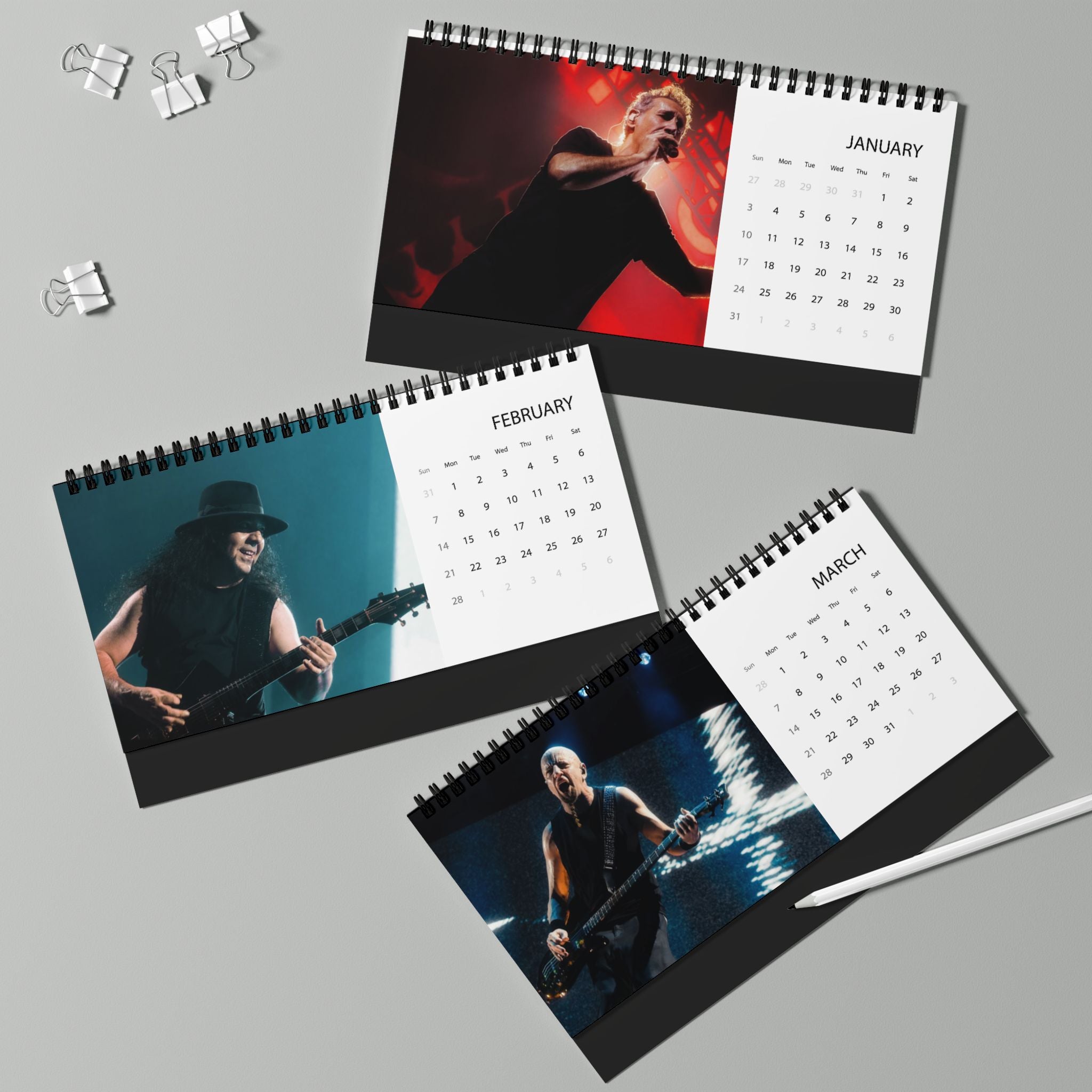 System of a Down 2027 Desktop Calendar — Band Photo Grid Planner
