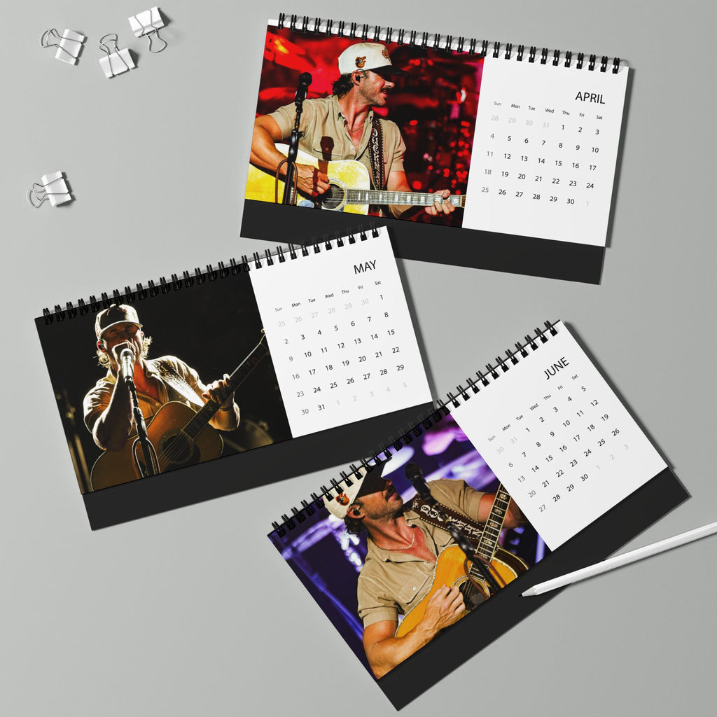 Riley Green 2027 Desk Calendar — Country Music Artist Desktop Calendar (Grid Layout)