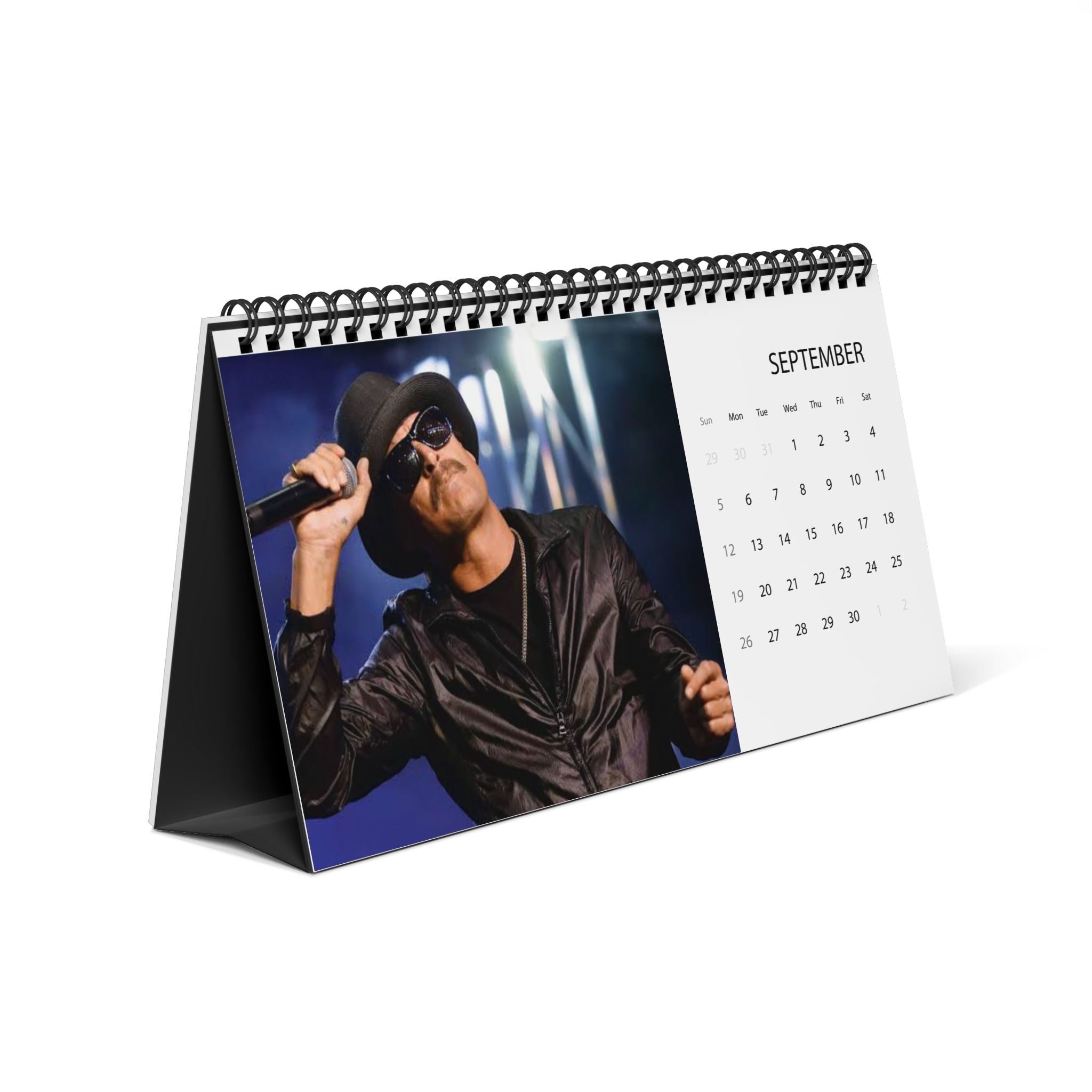 Kid Rock Desktop Calendar 2027 — Musician Photo Grid Desk Calendar