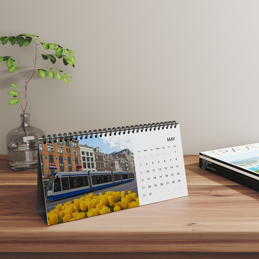 2027 Holland Desktop Calendar — Scenic Netherlands Grid Planner (Desk Calendar)