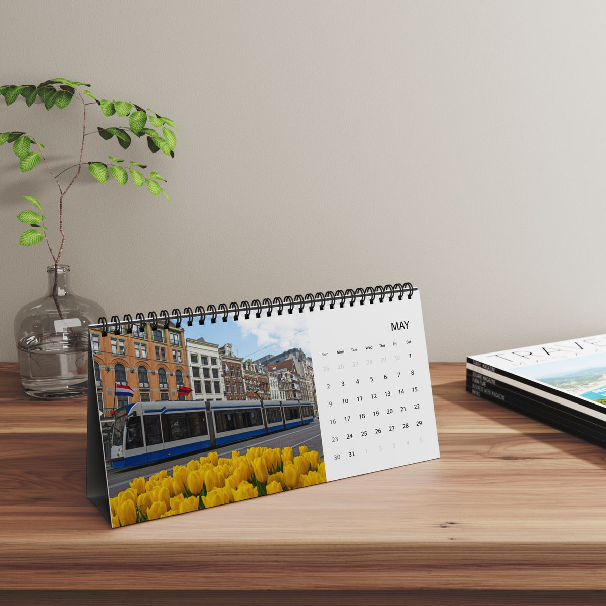 2027 Holland Desktop Calendar — Scenic Netherlands Grid Planner (Desk Calendar)