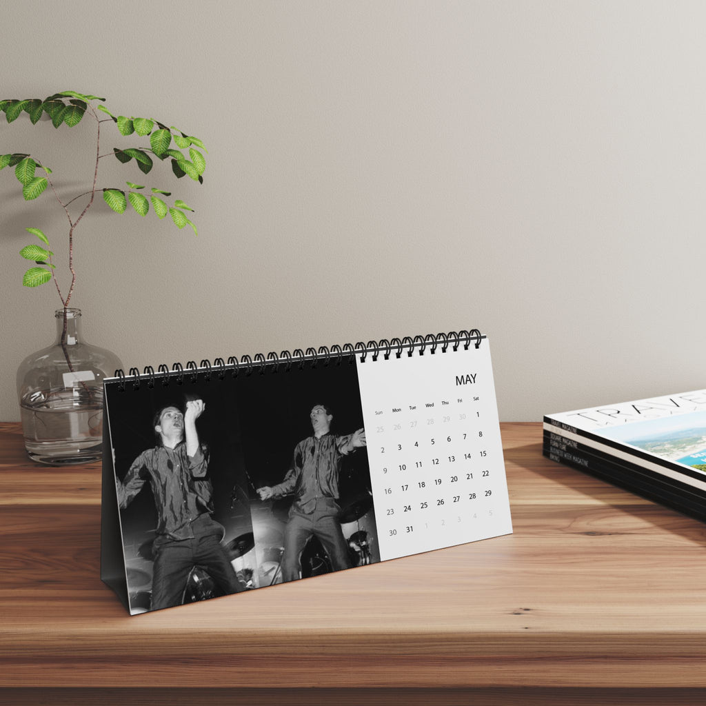 Joy Division 2027 Desktop Calendar - Grid Layout, Band Photo Monthly Planner
