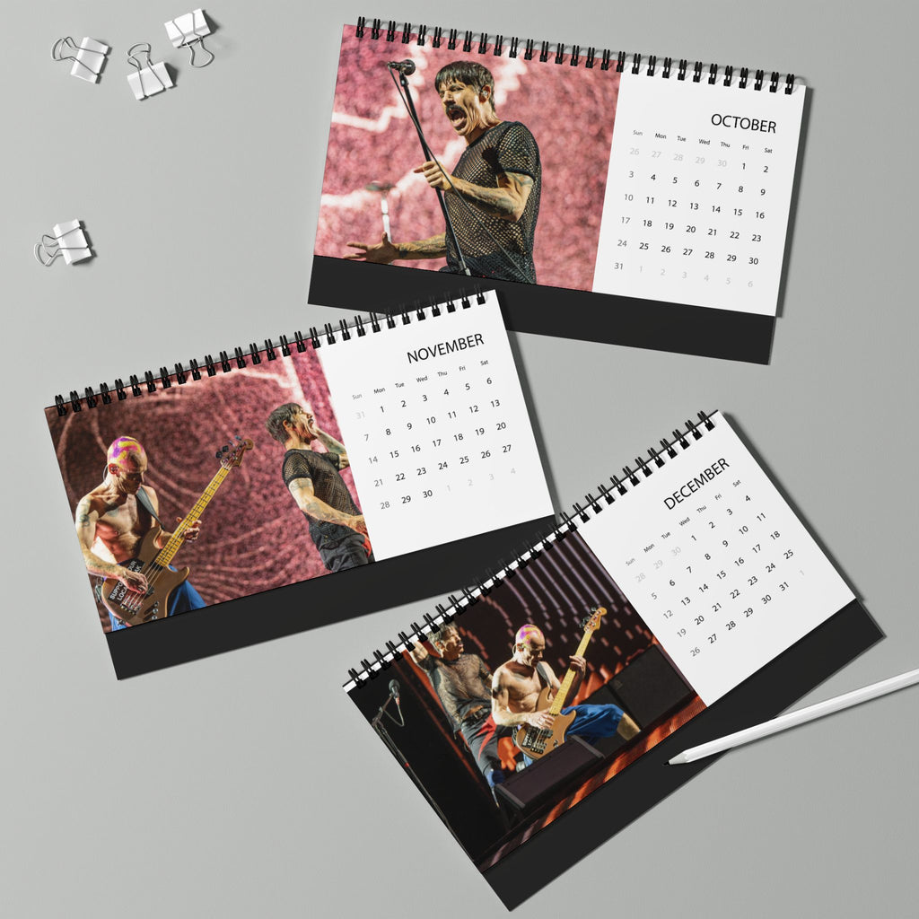 Red Hot Chili Peppers 2027 Desk Calendar — Grid Desktop Calendar with Band Photos
