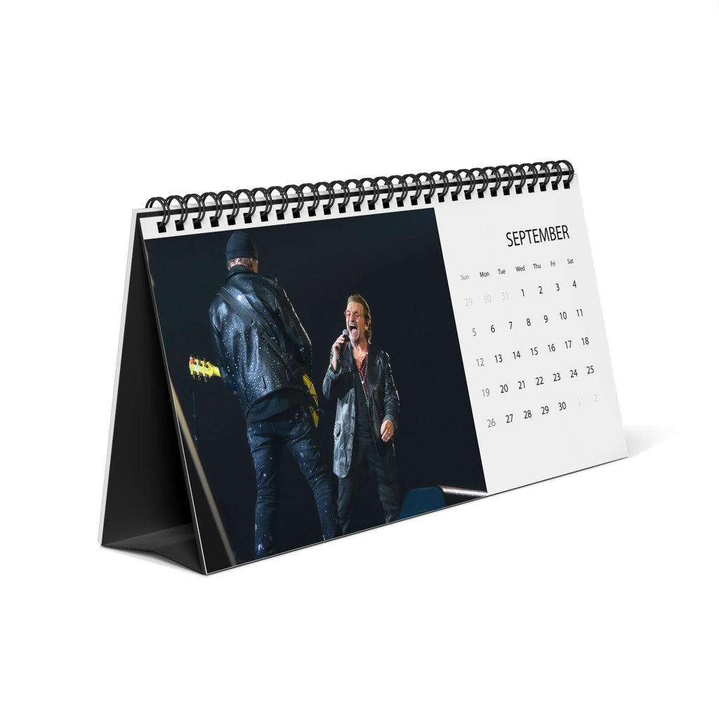 U2 2027 Desktop Calendar — Spiral-Bound Concert Photo Grid Calendar