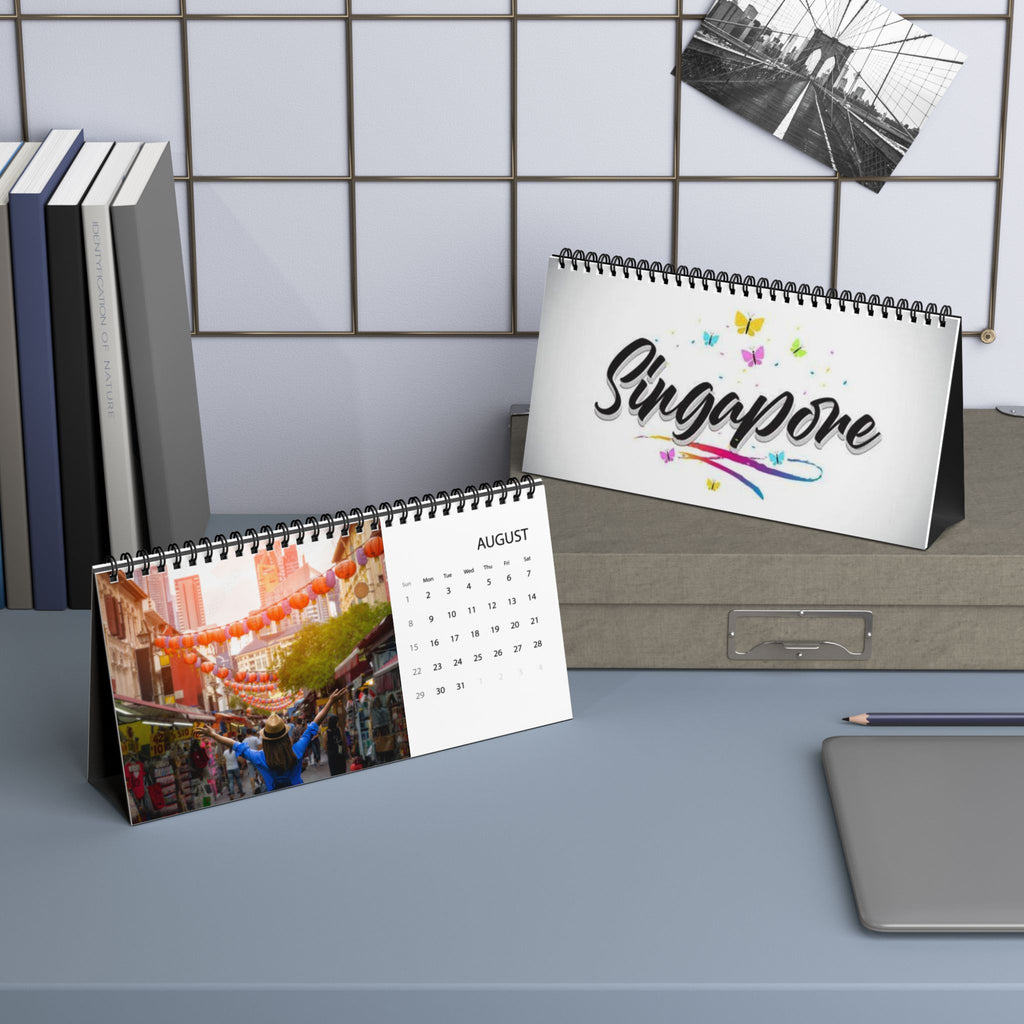 Singapore Desktop Calendar 2027 — Scenic Grid Desk Calendar with City Photos