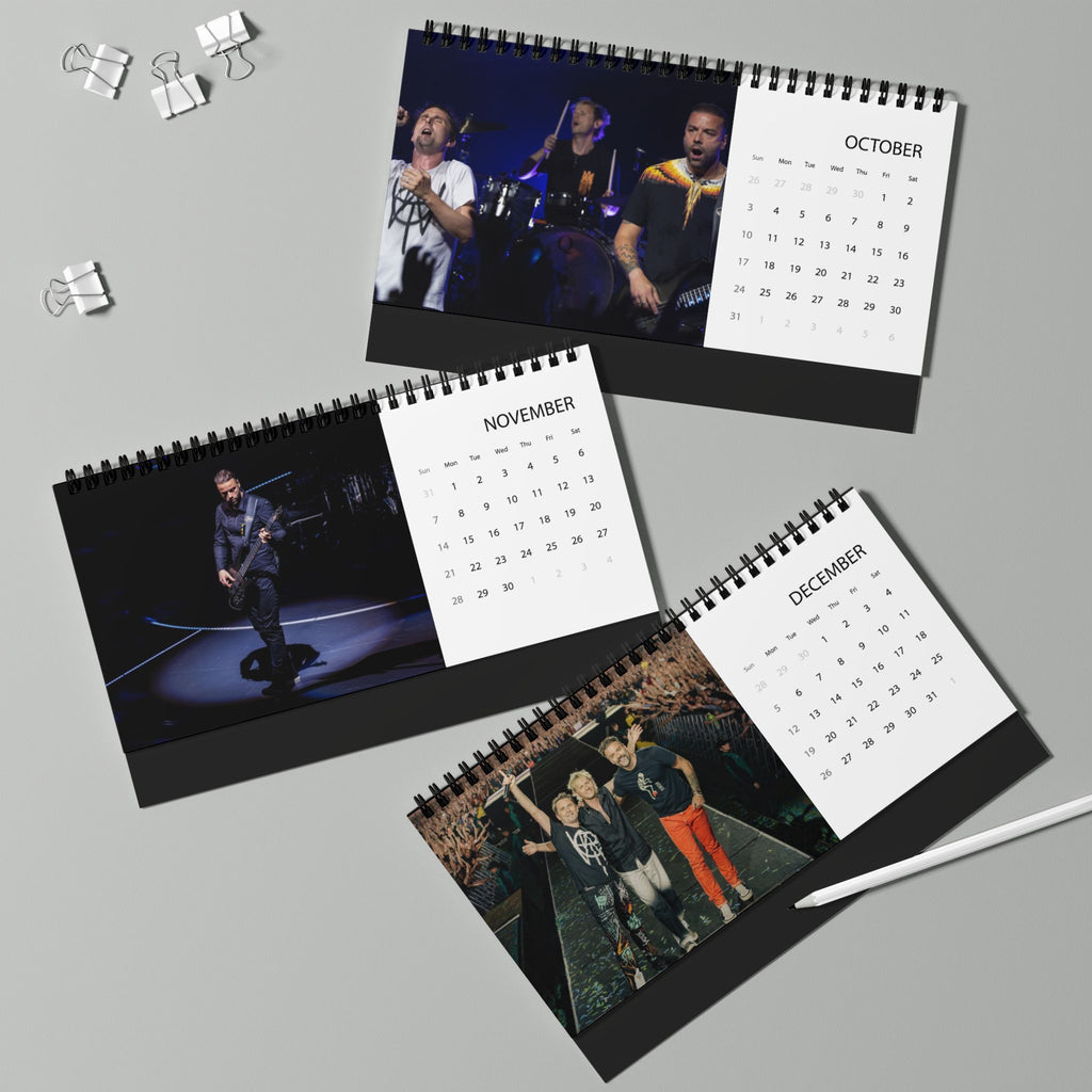 Muse 2027 Desk Calendar — Grid Layout Desktop Calendar with Monthly Images