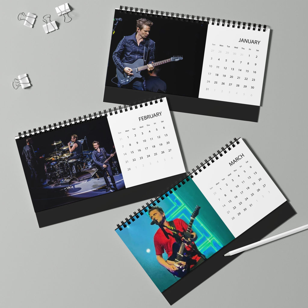 Muse 2027 Desk Calendar — Grid Layout Desktop Calendar with Monthly Images