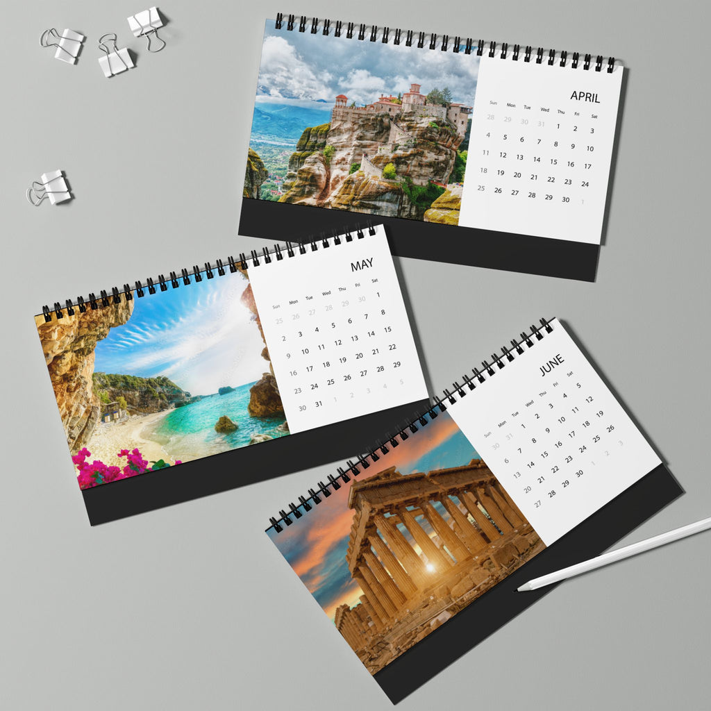Greece Desktop Calendar 2027 – Scenic Greek Landmarks Grid Planner