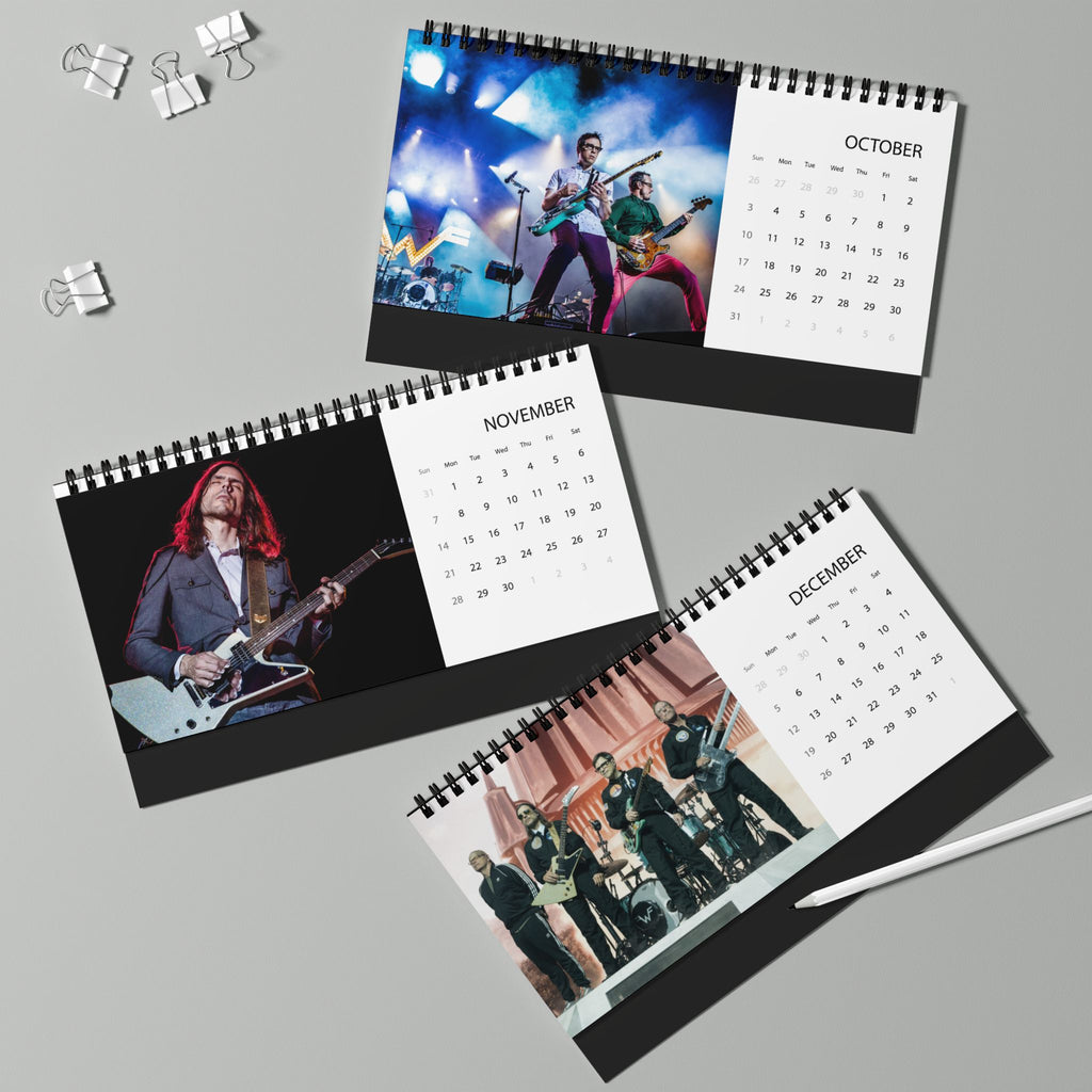 Weezer 2027 Desktop Calendar – Grid-Style Band Photo Desk Calendar