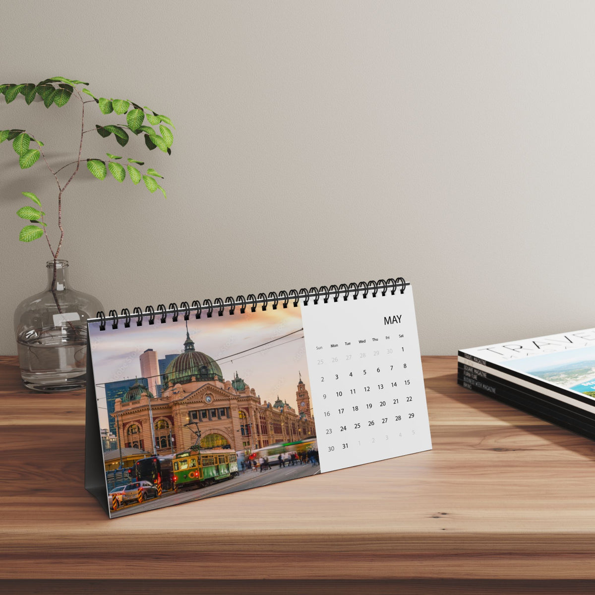 Australia Desktop Calendar 2027 — Scenic Australia Grid-Style Desk Calendar