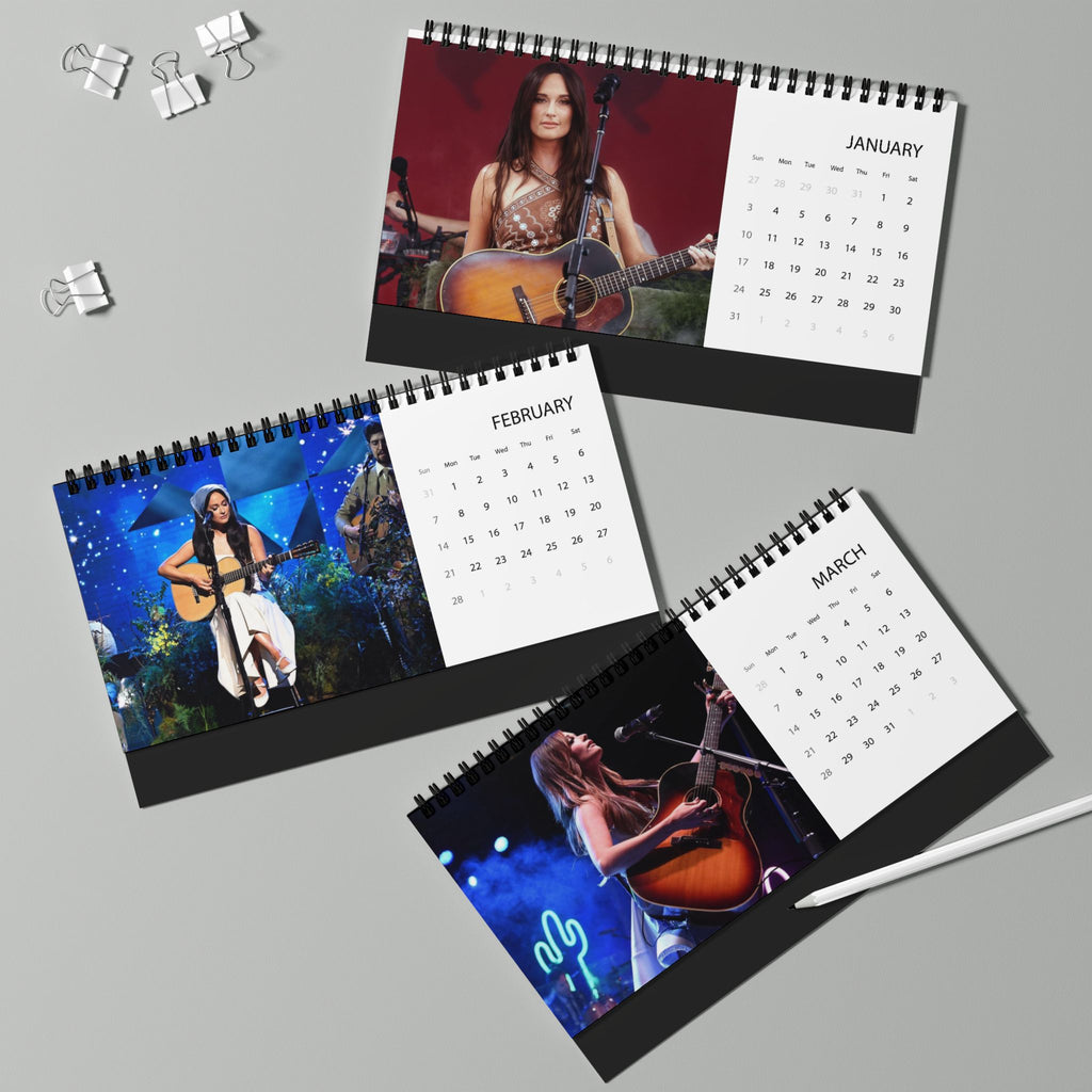 Kasey Musgraves 2027 Desktop Calendar - Grid Monthly Desk Planner