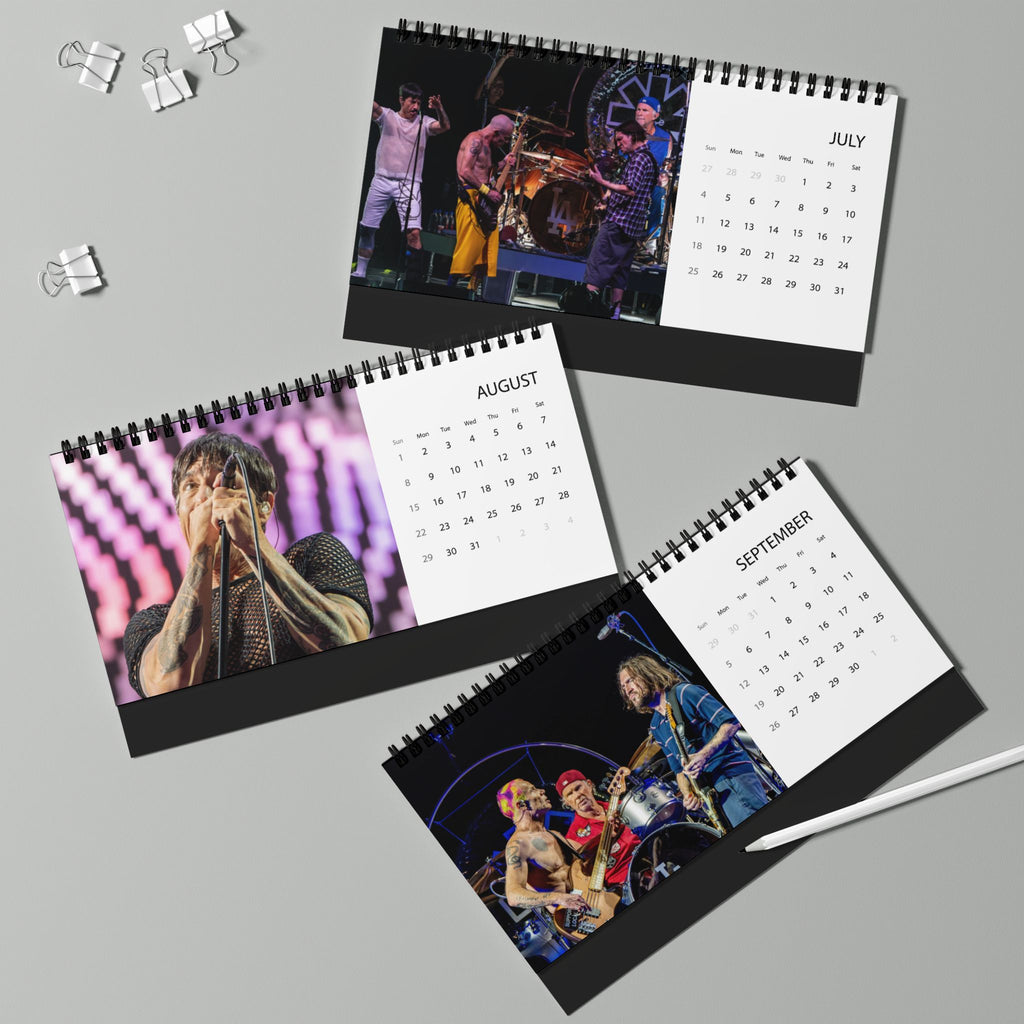 Red Hot Chili Peppers 2027 Desk Calendar — Grid Desktop Calendar with Band Photos