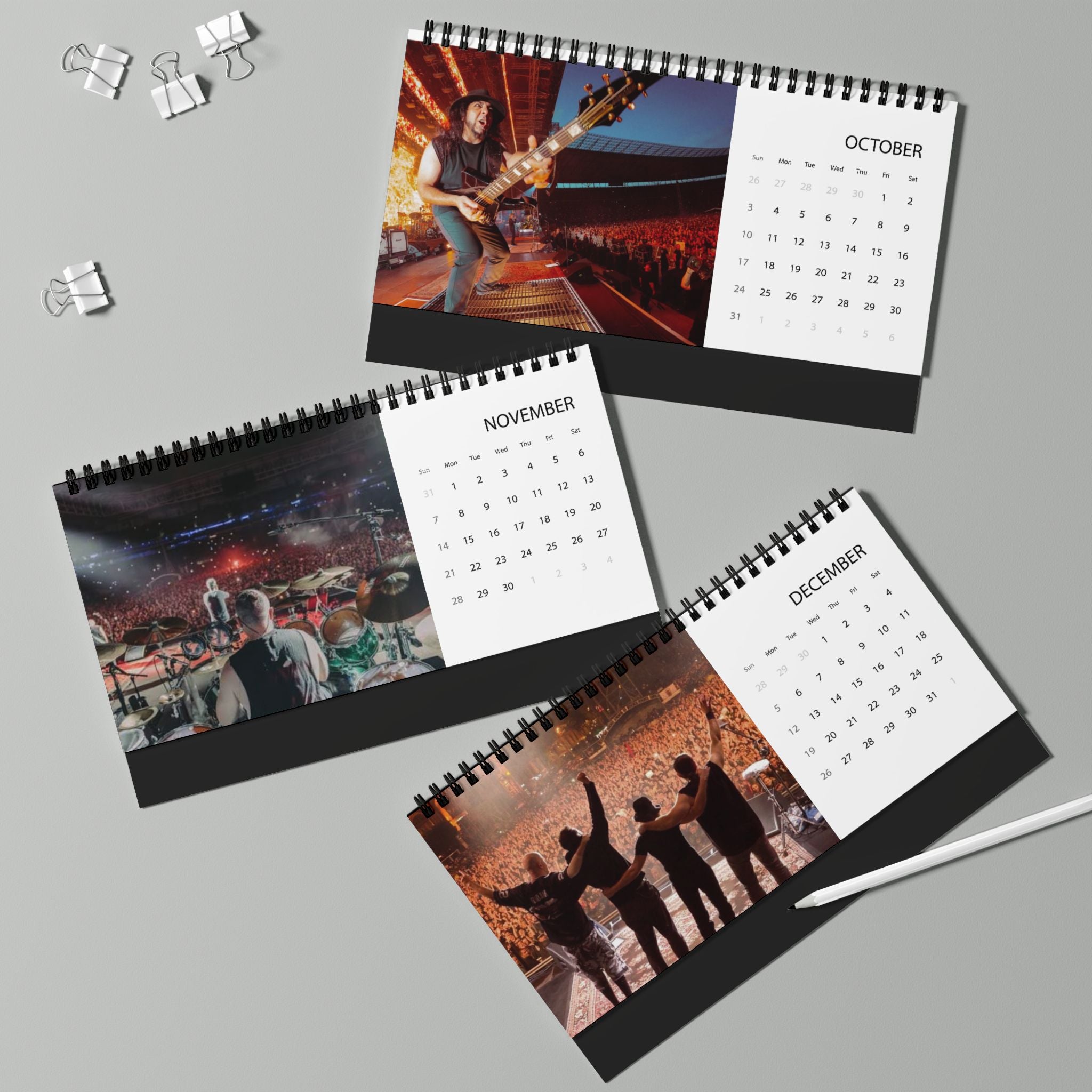 System of a Down 2027 Desktop Calendar — Band Photo Grid Planner