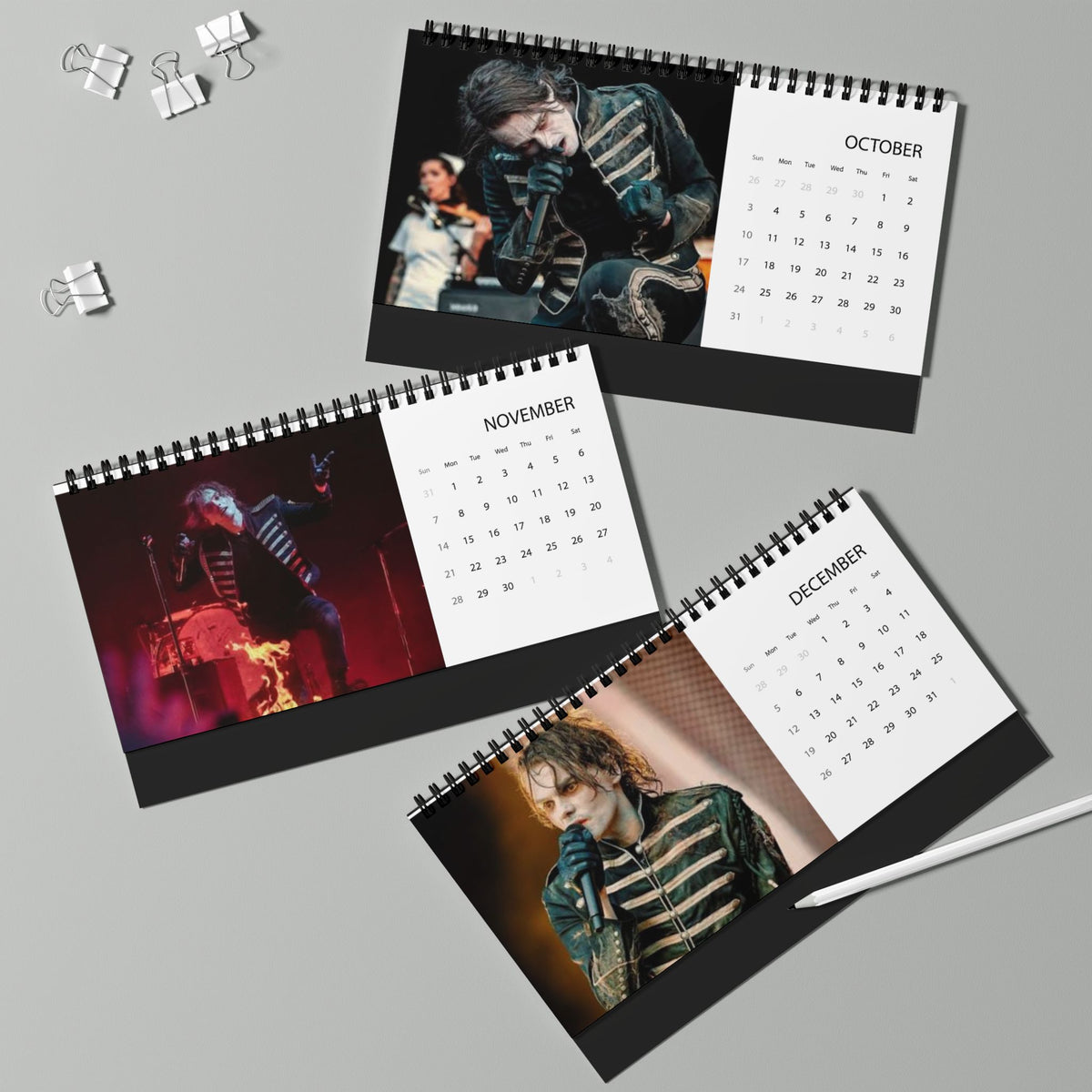 My Chemical Romance 2027 Desktop Calendar — Band Photo Grid Planner