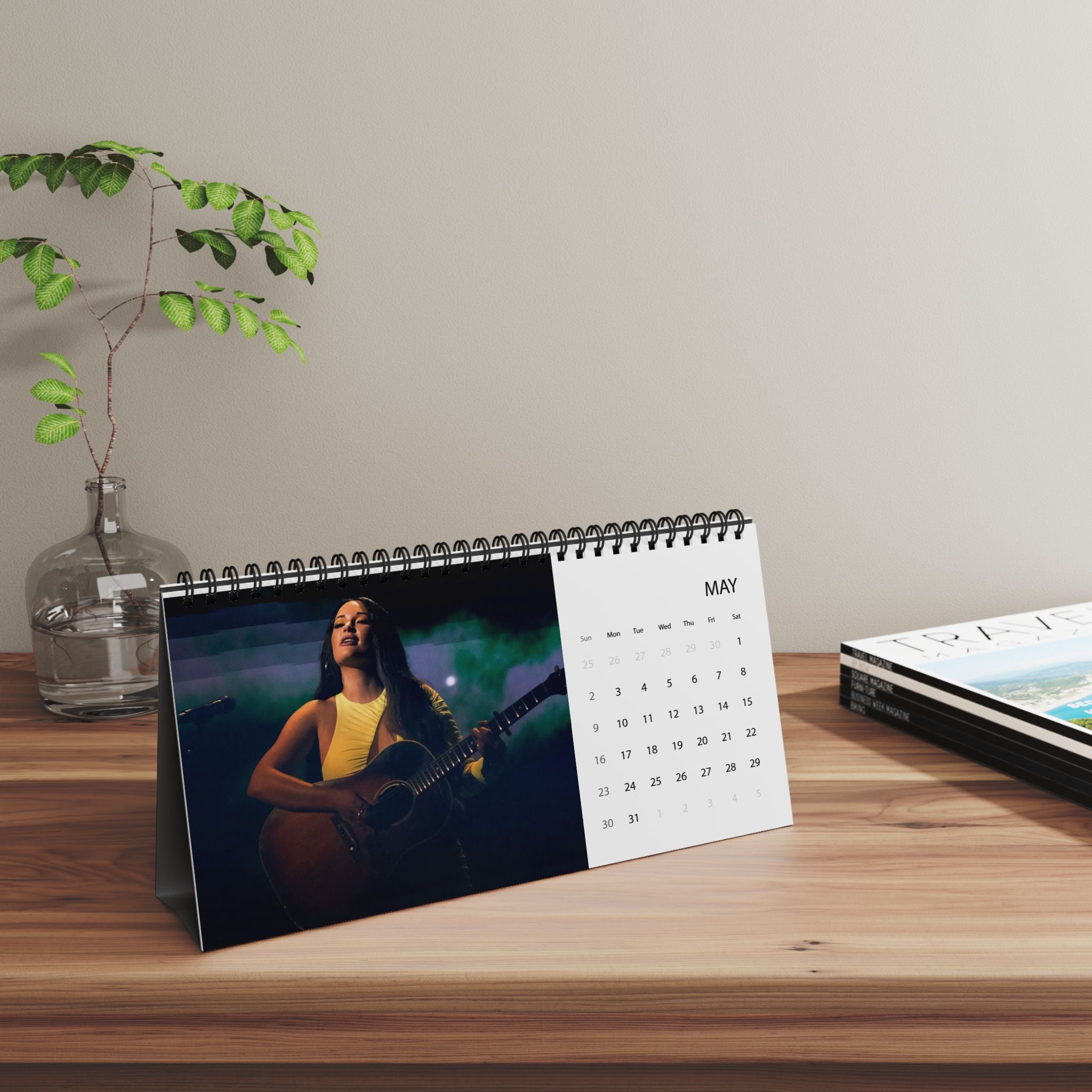 Kasey Musgraves 2027 Desktop Calendar - Grid Monthly Desk Planner