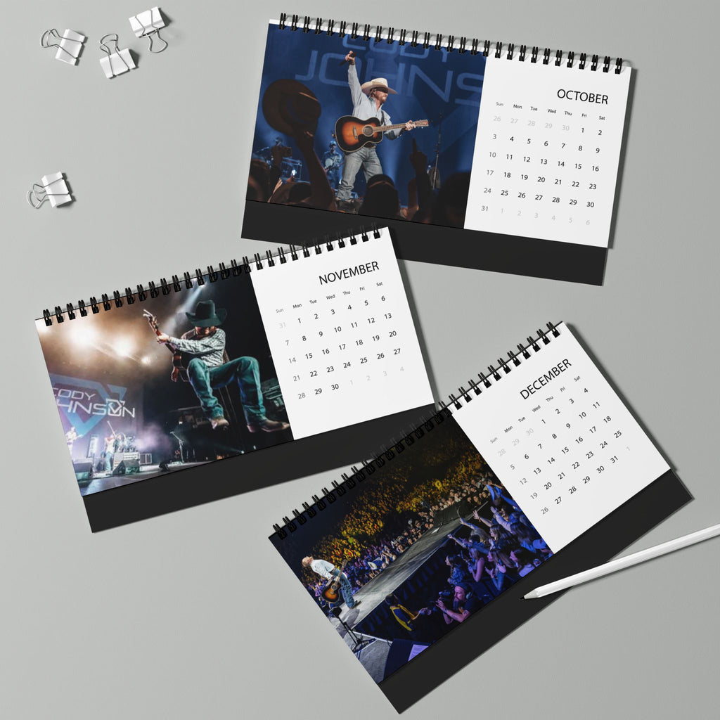 Cody Johnson Desktop Calendar (2027 grid)