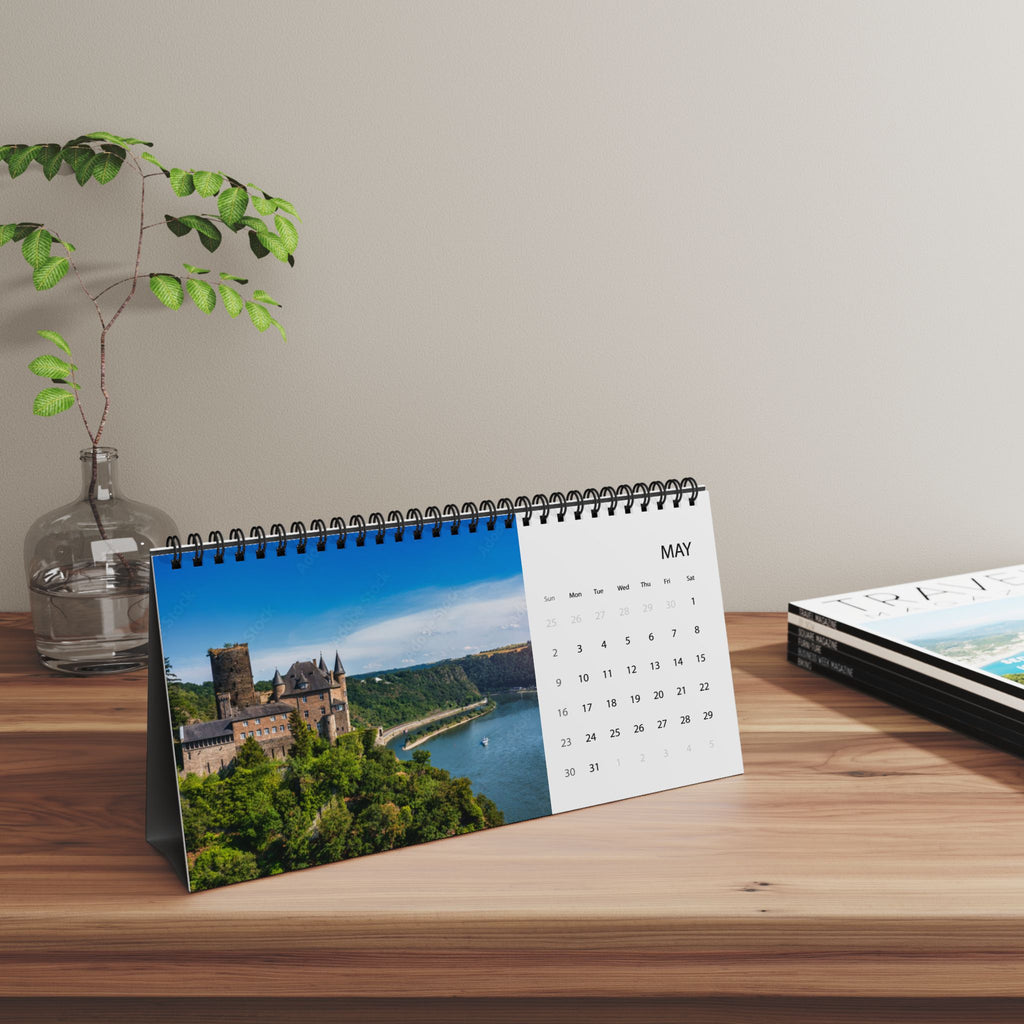 Germany Desktop Calendar 2027 — Scenic Landmark & Culture Desk Planner (Grid Layout)