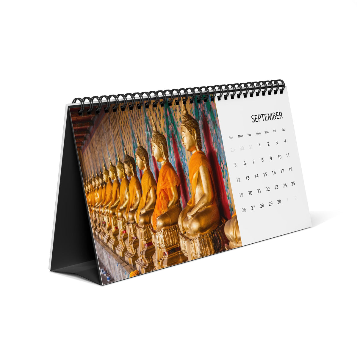 Thailand Desktop Calendar 2027 – Scenic Temple Grid Planner