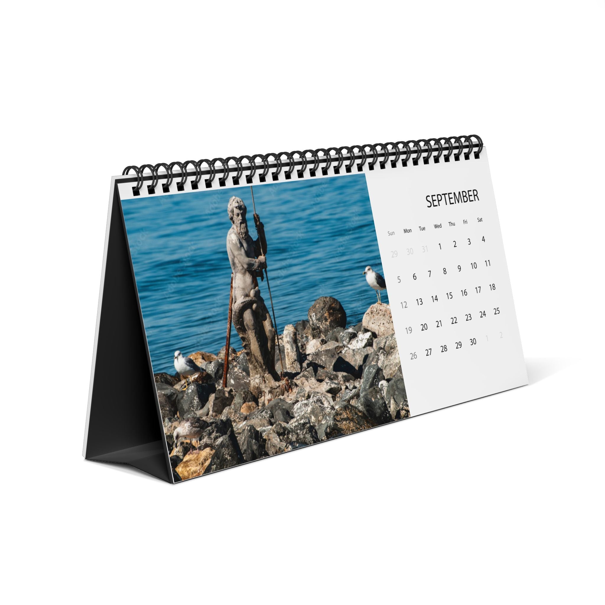 Rome Italy Desk Calendar 2027 — Desktop Grid Calendar with Colosseum & Italian Flag