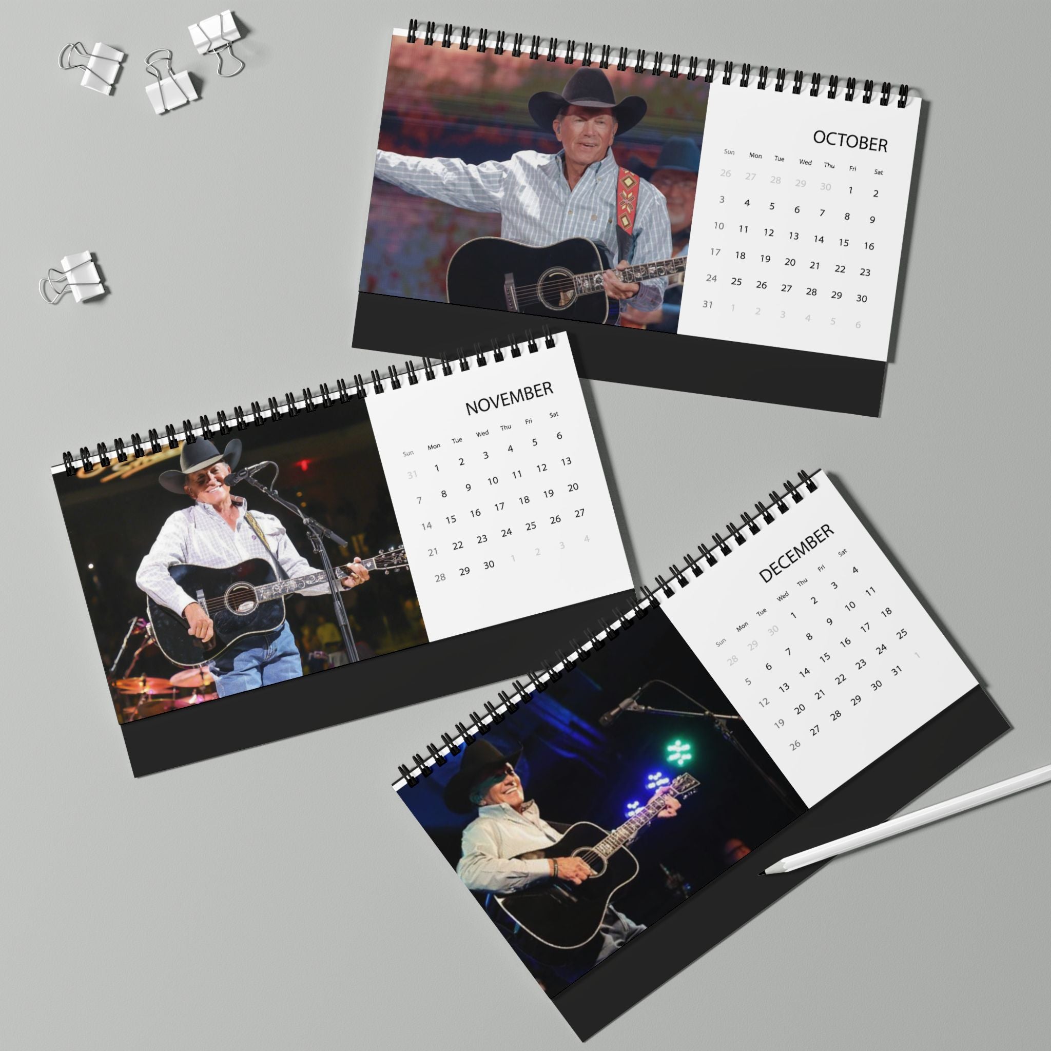 George Strait Desktop Calendar (2027 grid)