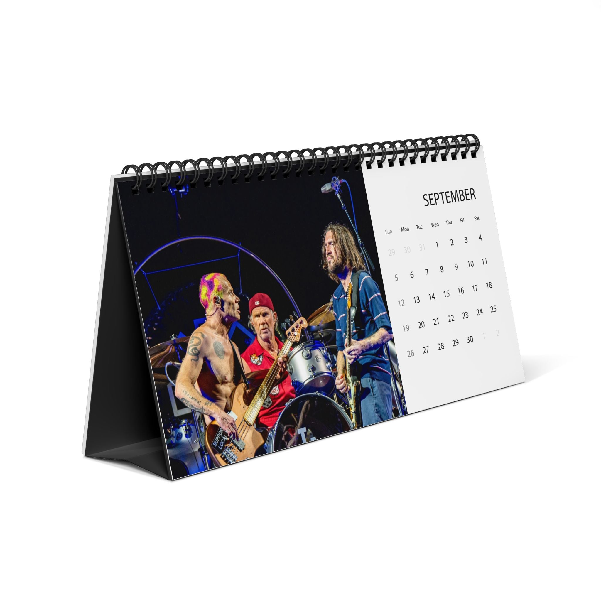 Red Hot Chili Peppers 2027 Desk Calendar — Grid Desktop Calendar with Band Photos