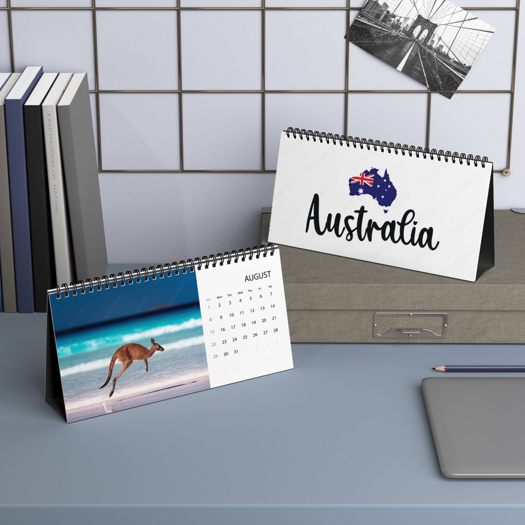 Australia Desktop Calendar 2027 — Scenic Australia Grid-Style Desk Calendar