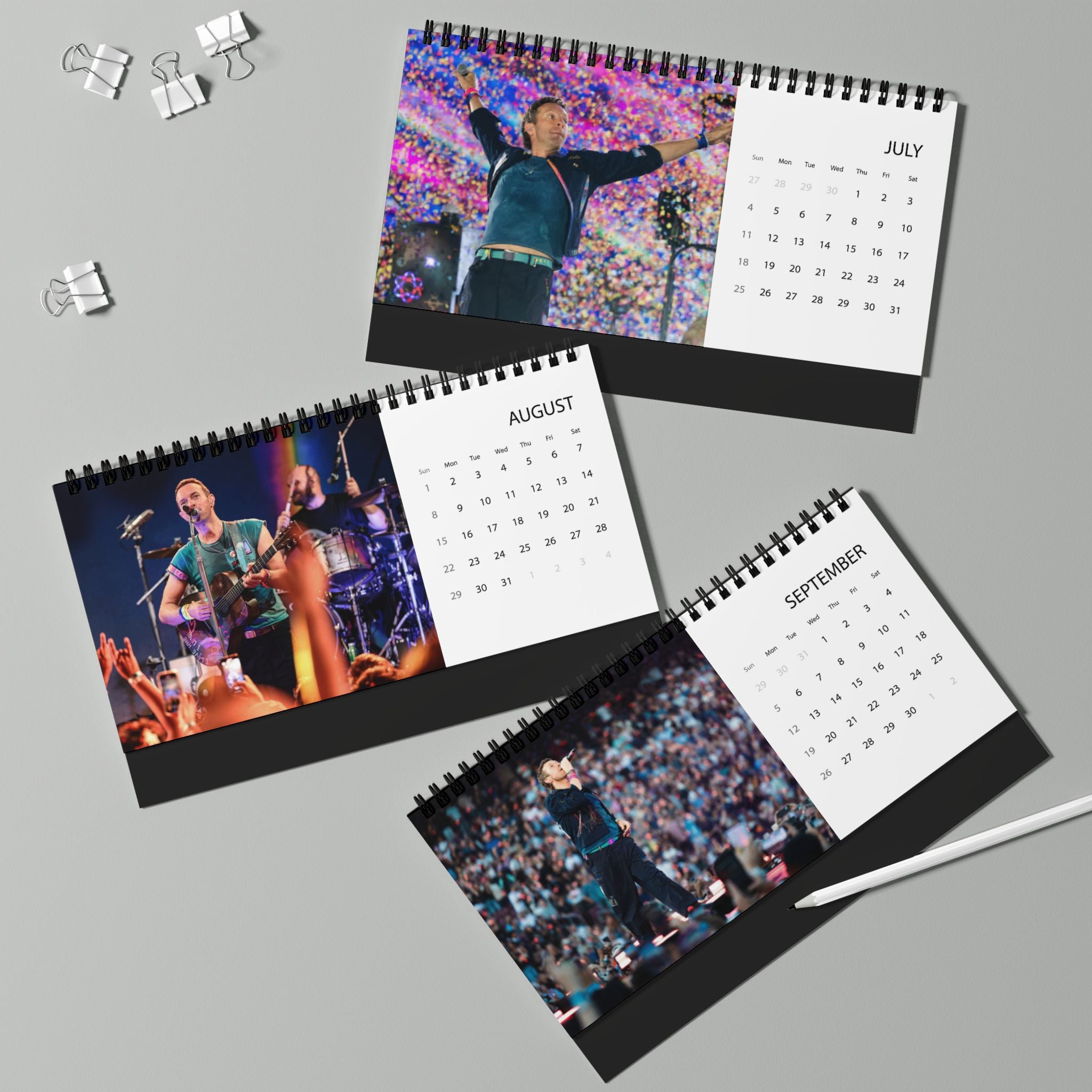 Coldplay Desktop Calendar (2027 grid)