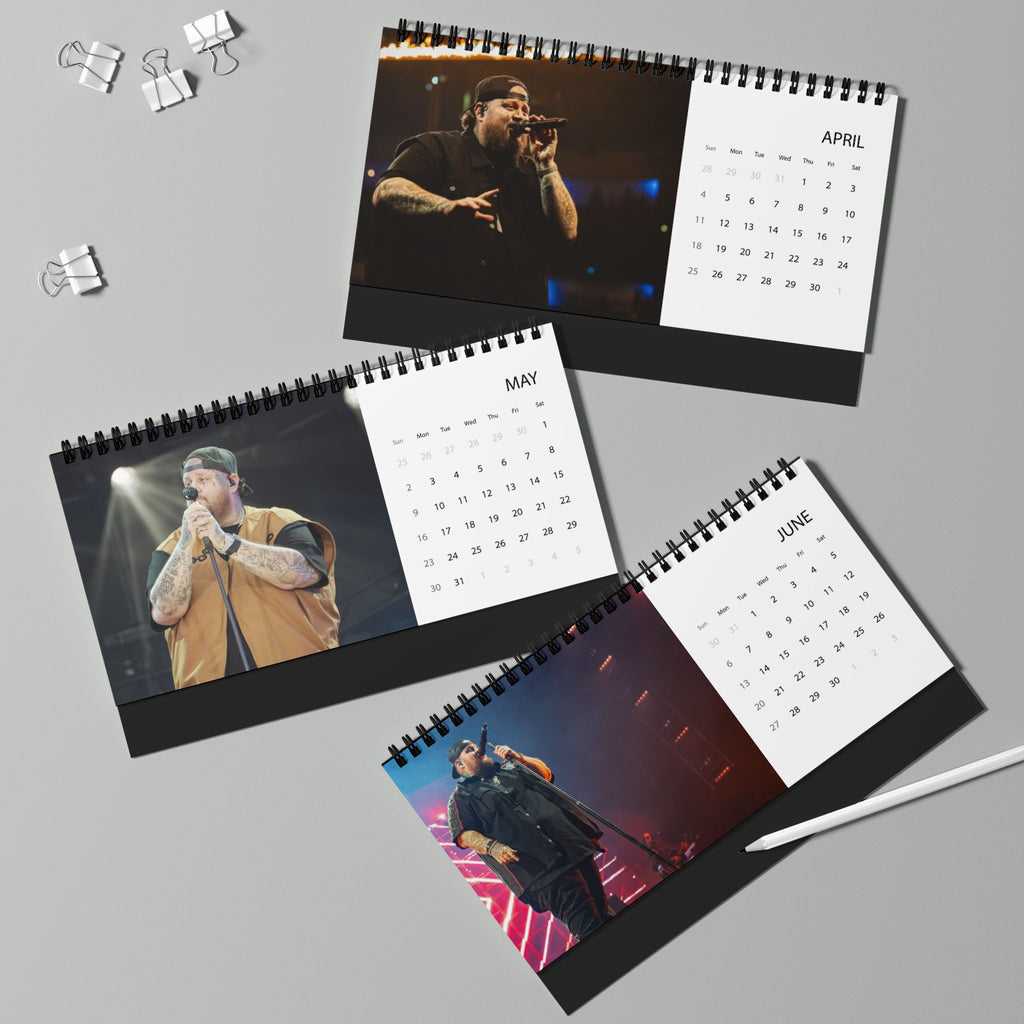 Jelly Roll 2027 Desktop Calendar — Concert Photo Grid Calendar (Monthly View)