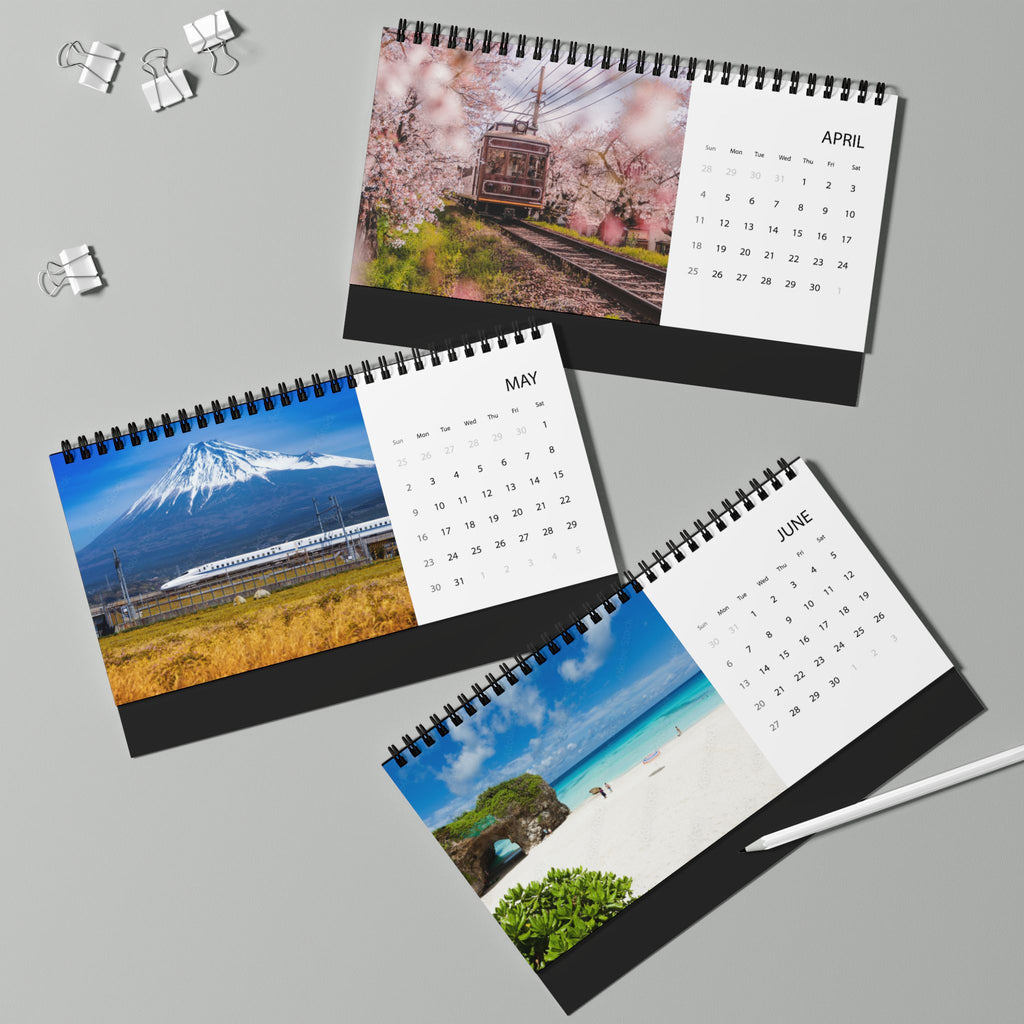 Japan Desktop Calendar 2027 — Scenic Japan Grid Planner (Desk Calendar)