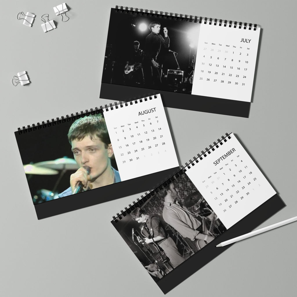 Joy Division 2027 Desktop Calendar - Grid Layout, Band Photo Monthly Planner