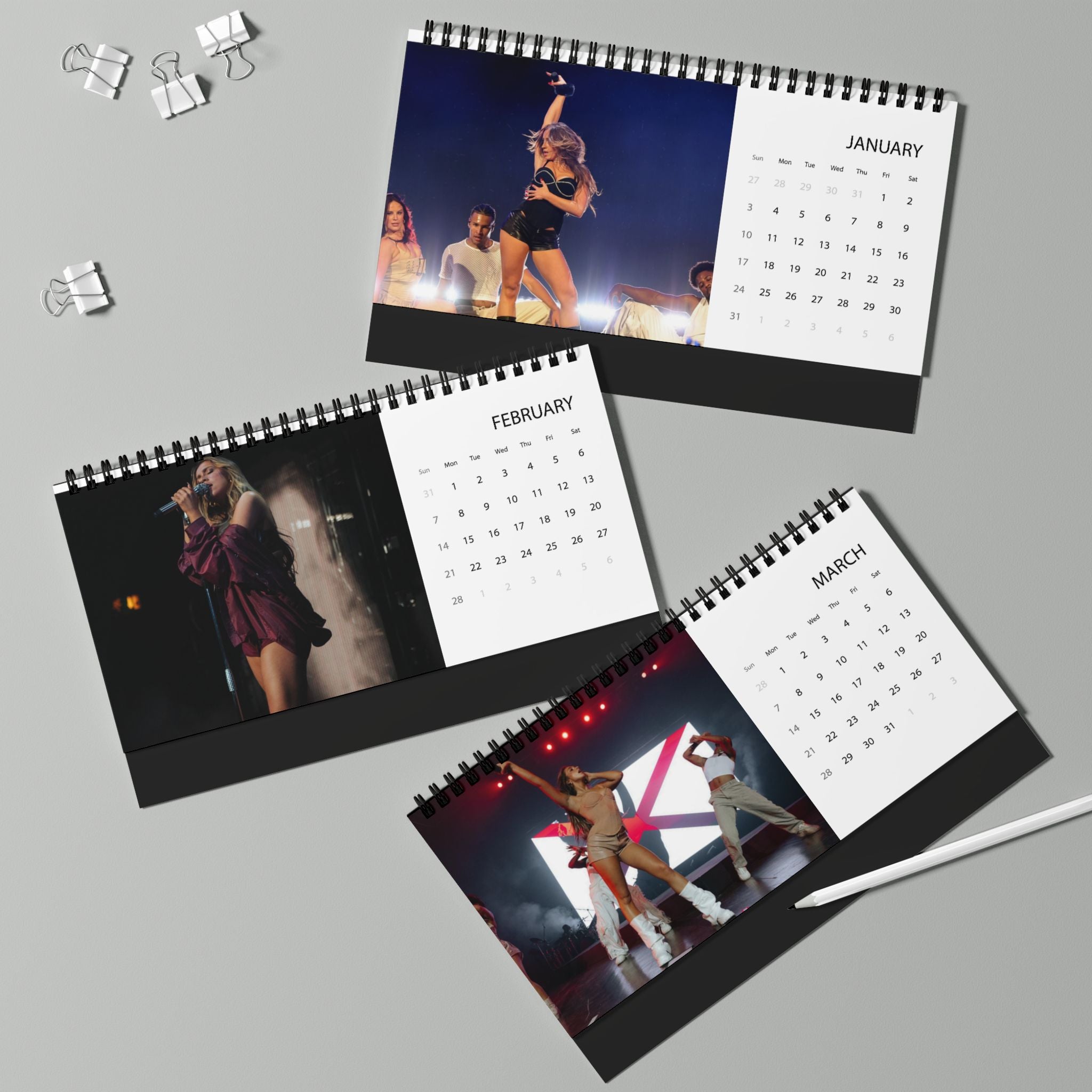 Tate Mcrae Grid Desktop Planner Calendar 2027