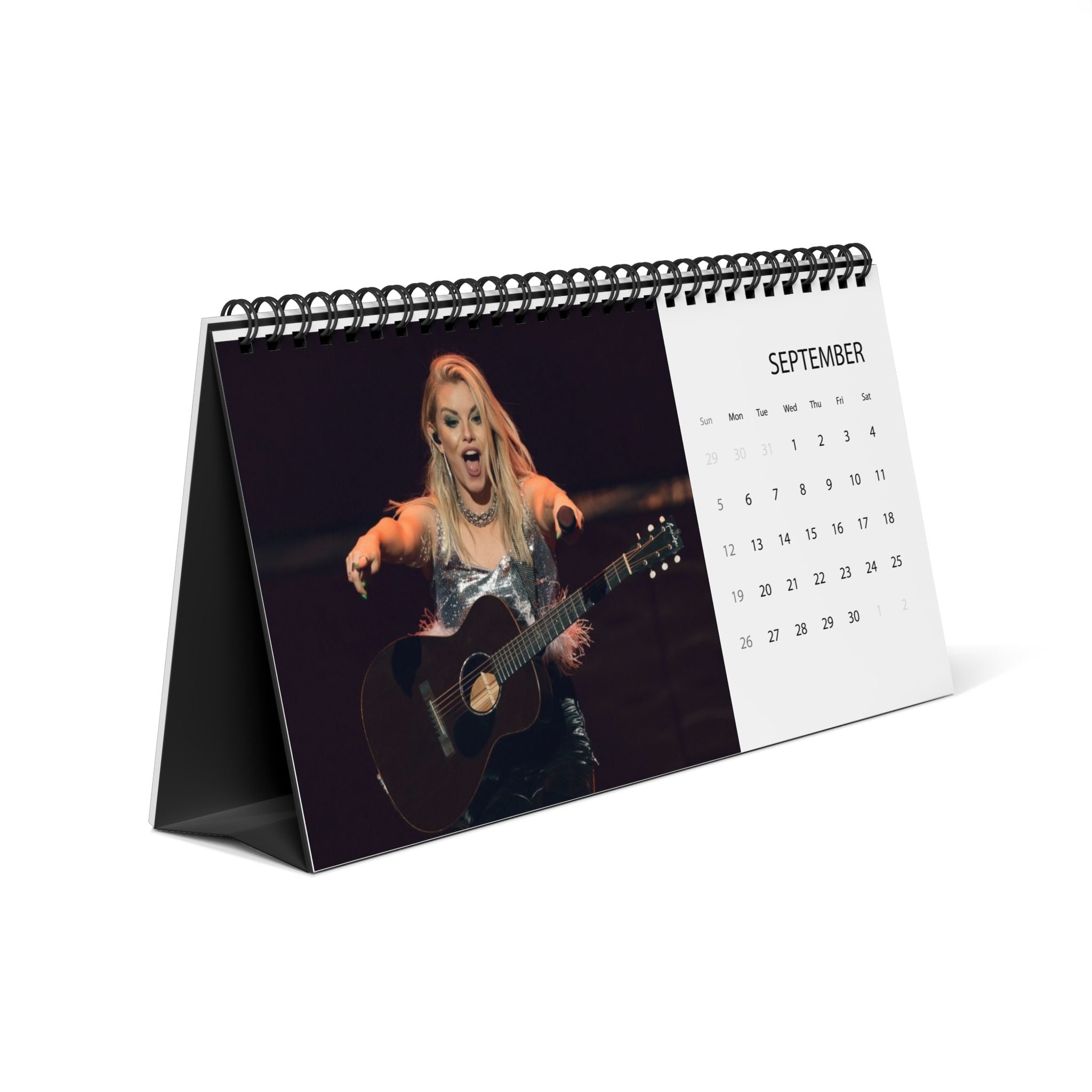 Shania 2027 Desktop Calendar — Grid-Style Month Planner