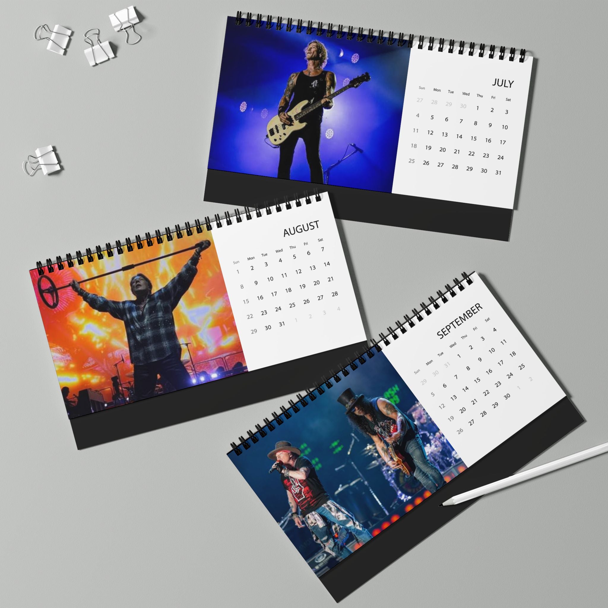 Guns N Roses Desktop Calendar (2027 grid)