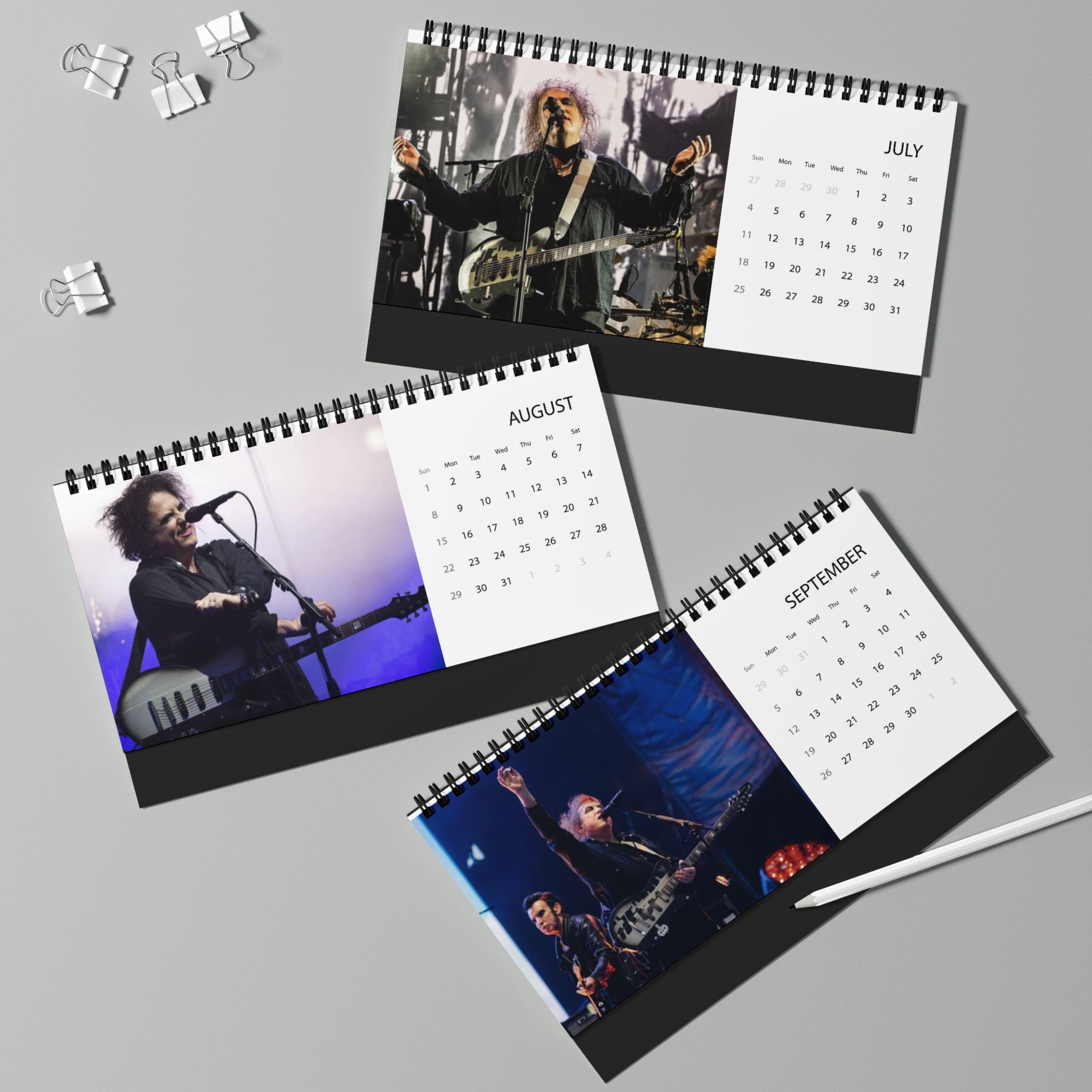 The Cure 2027 Desktop Calendar – Band Photo Grid Planner