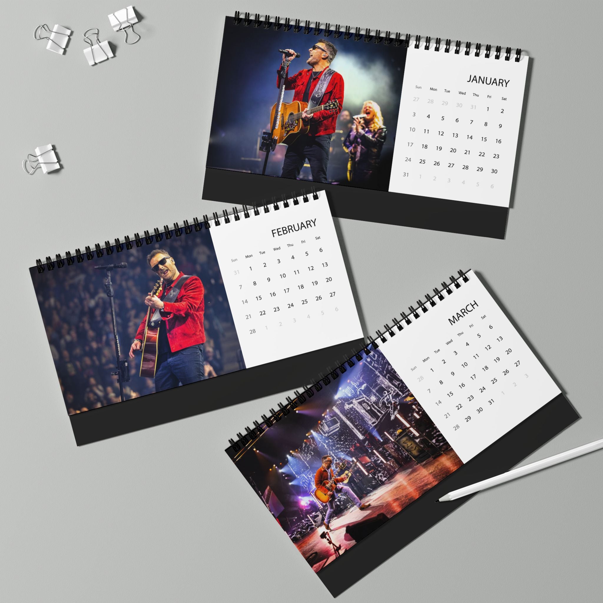 Eric Church Desktop Calendar (2027 grid)