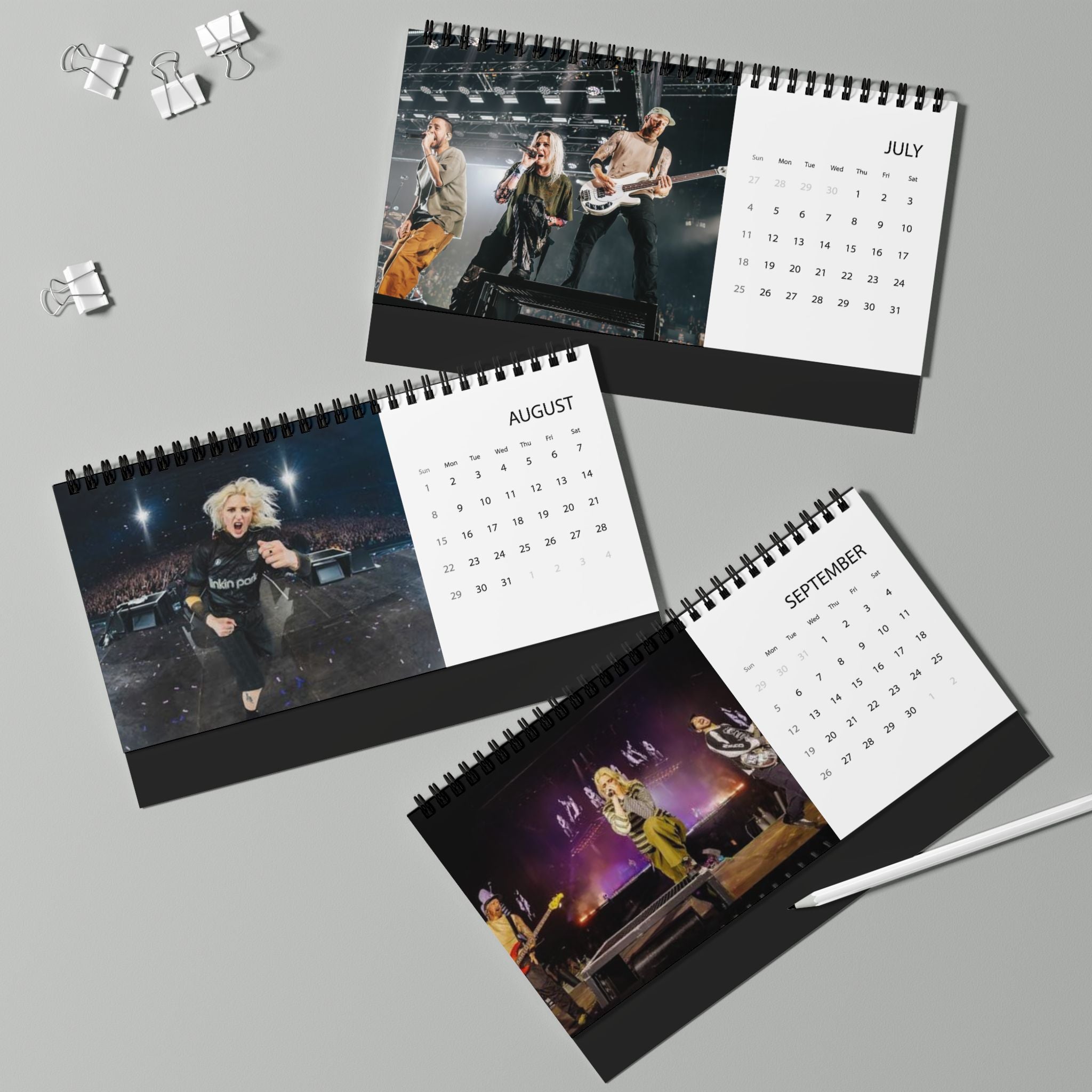 Linkin Park Desktop Calendar — 2027 Band Photo Grid Calendar