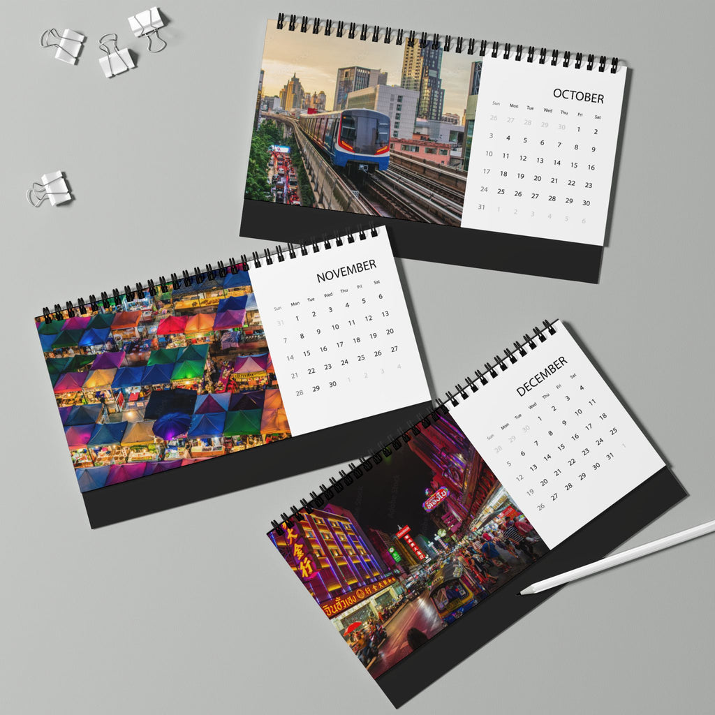 Bangkok Desktop Calendar 2027 — Grid Format Desk Planner