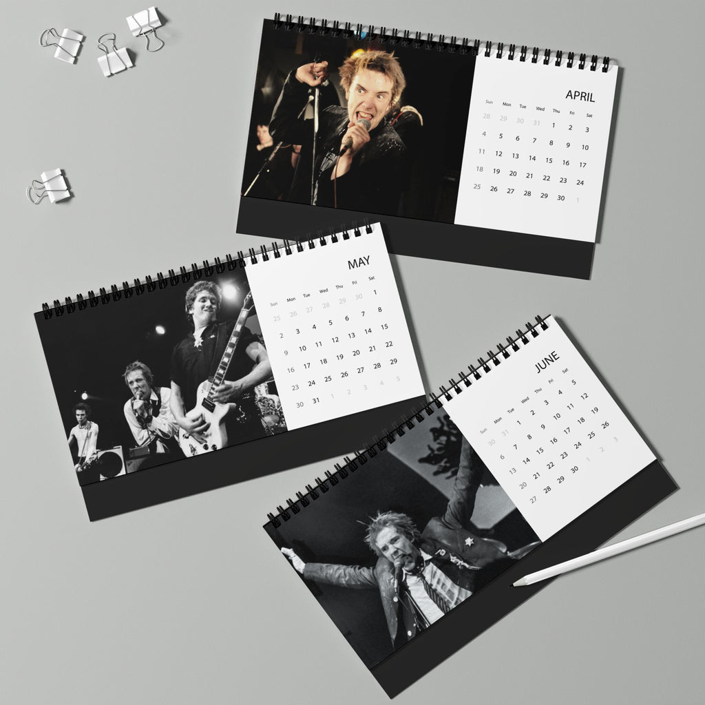 Pistols 2027 Desktop Calendar – Punk Band Photo Grid