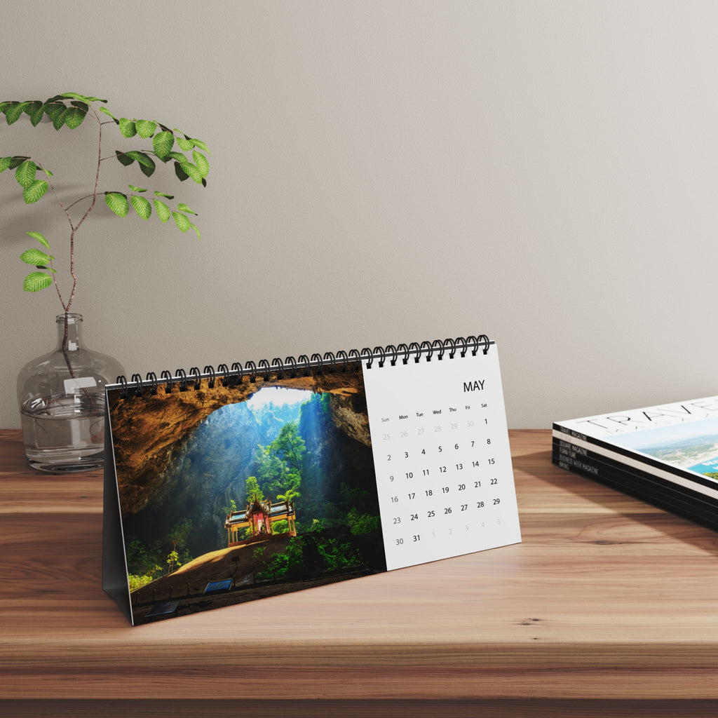 Thailand Desktop Calendar 2027 – Scenic Temple Grid Planner