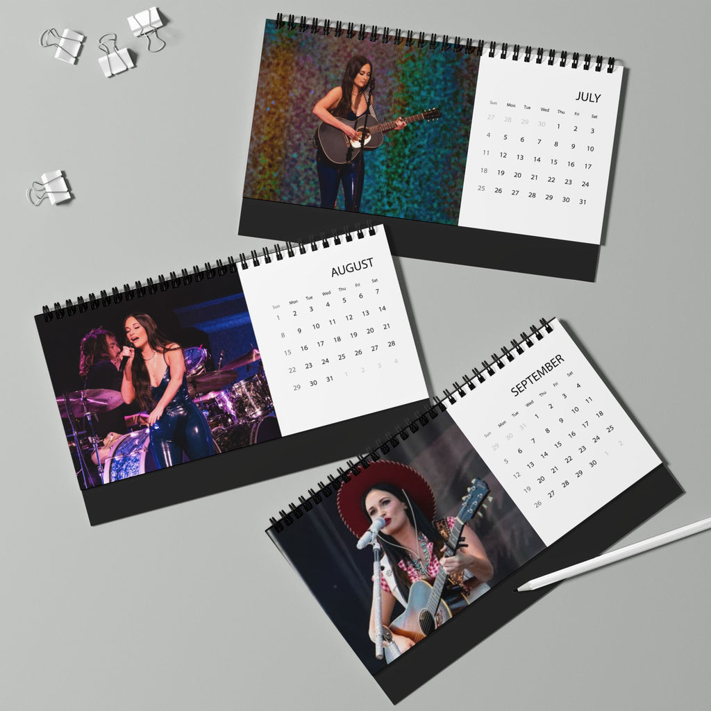 Kasey Musgraves 2027 Desktop Calendar - Grid Monthly Desk Planner