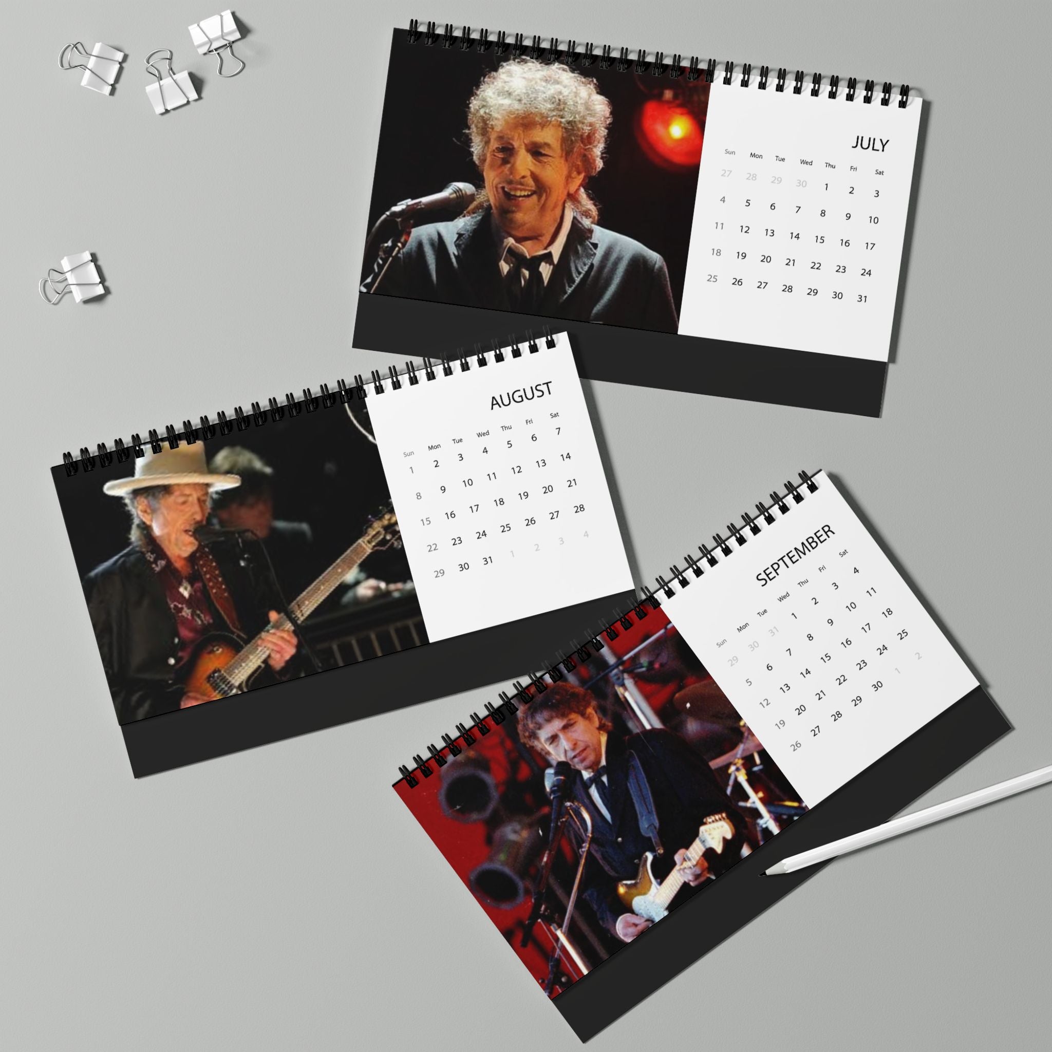 Bob Dylan Desktop Calendar (2027 grid)