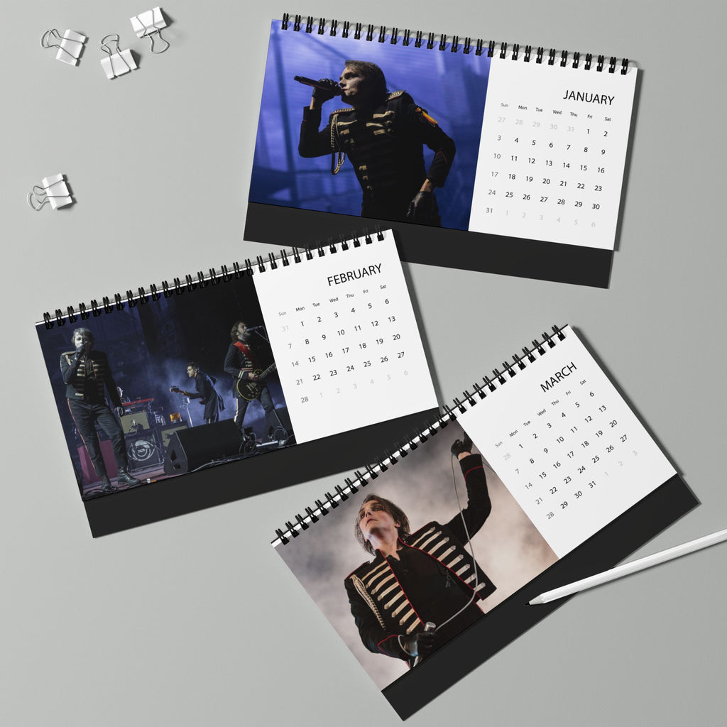 My Chemical Romance 2027 Desktop Calendar — Band Photo Grid Planner