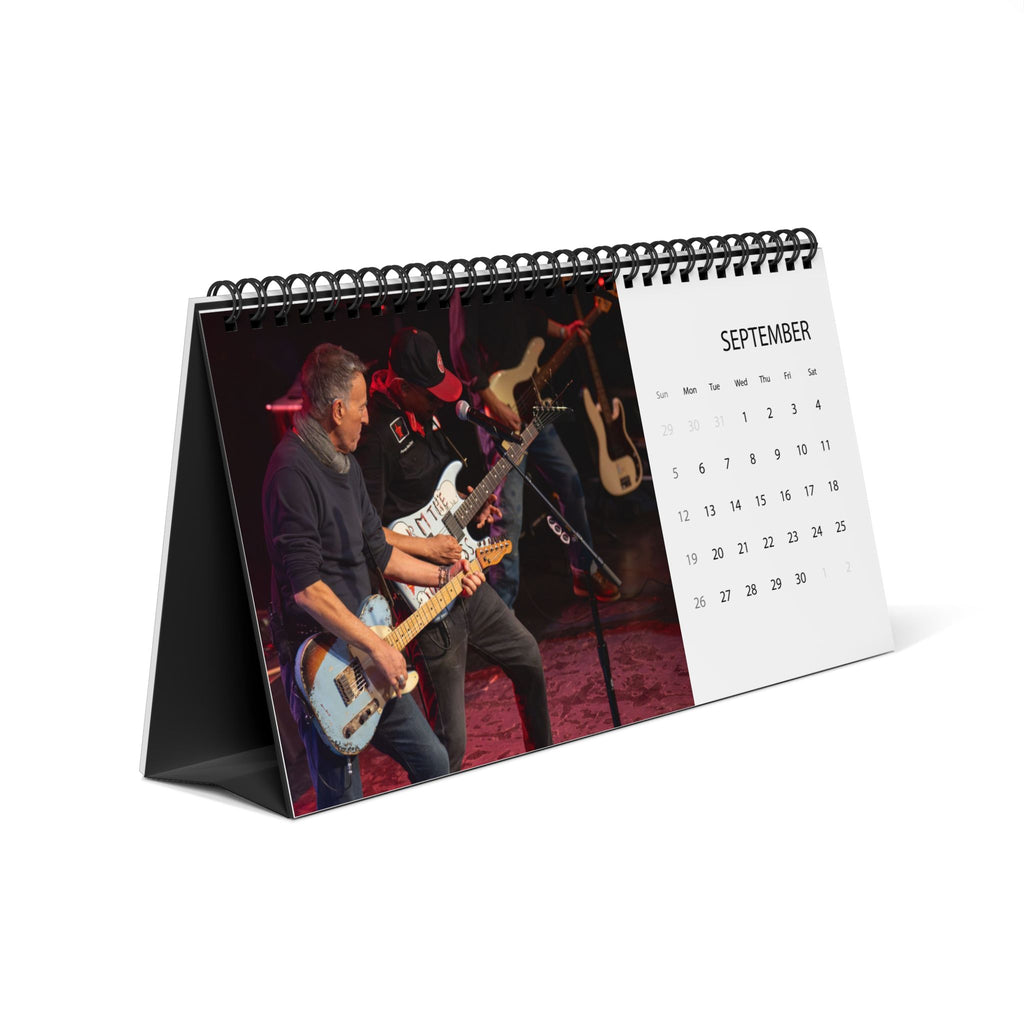 Bruce Springsteen Desktop Calendar — 2027 Grid Desk Calendar with Musician Photo Layout