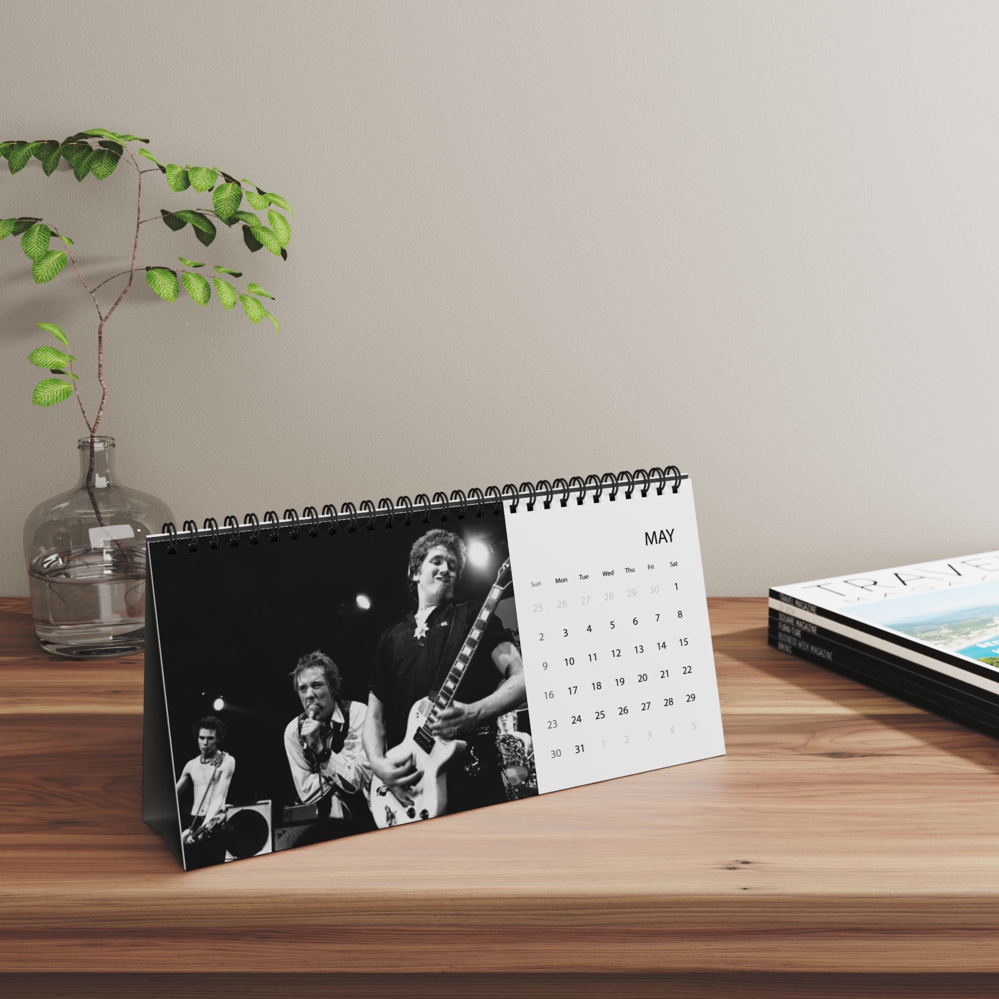 Pistols 2027 Desktop Calendar – Punk Band Photo Grid