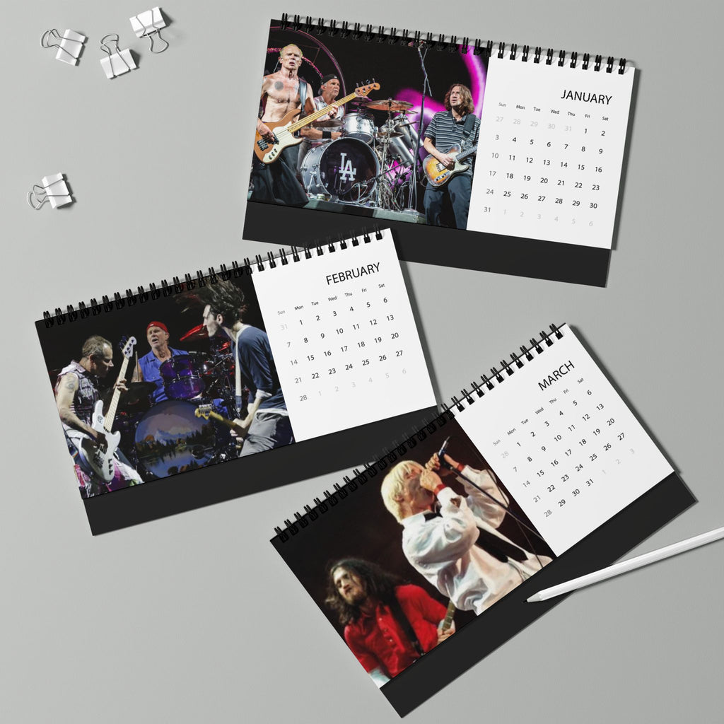 Red Hot Chili Peppers 2027 Desk Calendar — Grid Desktop Calendar with Band Photos