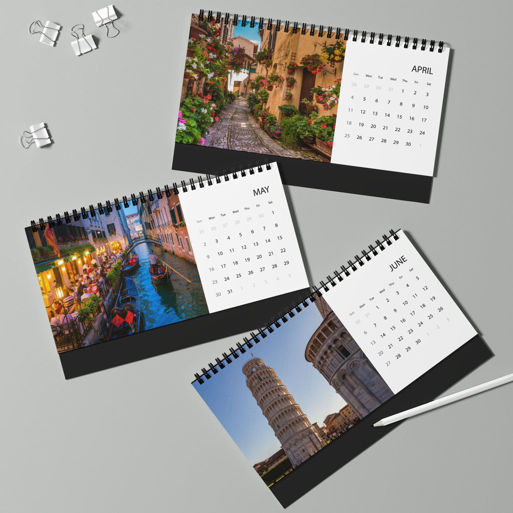 Italy Scenic Desktop Calendar (2027 Grid)