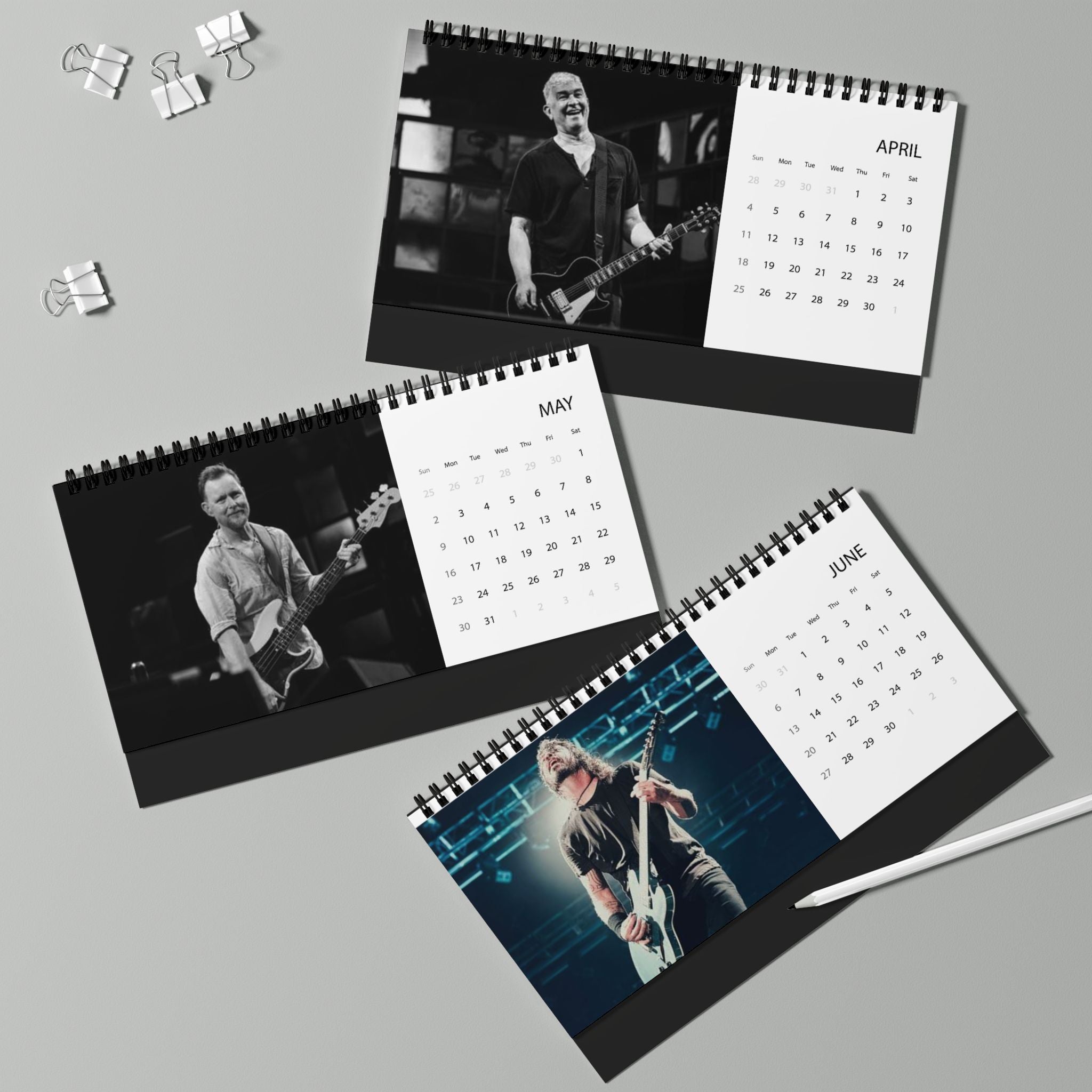 Foo Fighters Desktop Calendar (2027 grid)