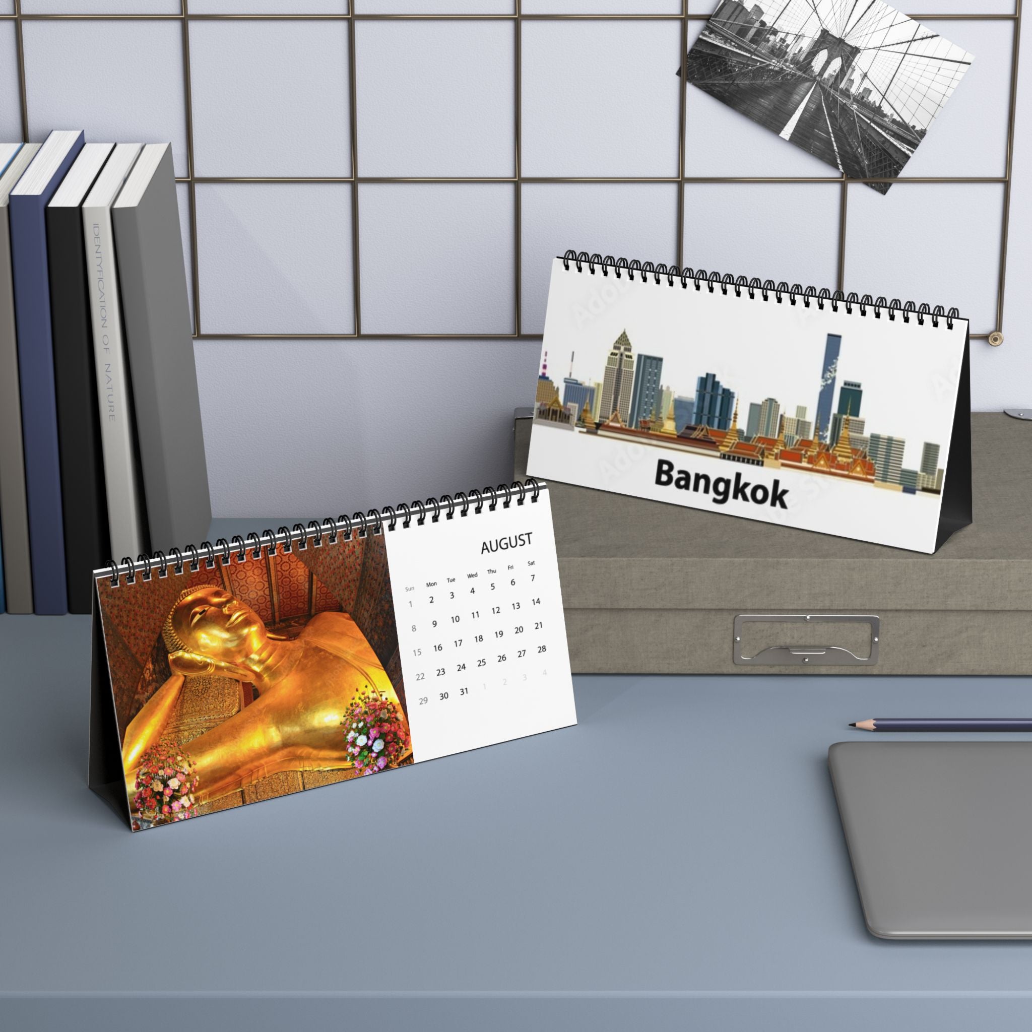 Bangkok Desktop Calendar 2027 — Grid Format Desk Planner