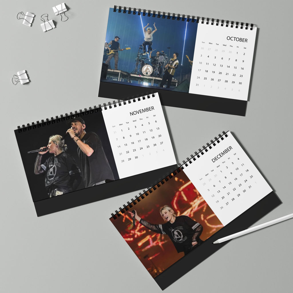 Linkin Park Desktop Calendar — 2027 Band Photo Grid Calendar