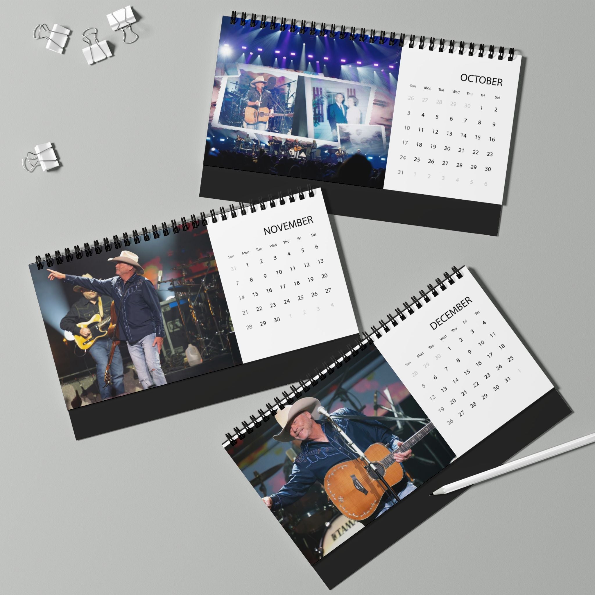 Alan Jackson Desktop Calendar 2027 — 2027 Grid Desk Calendar with Monthly Dates